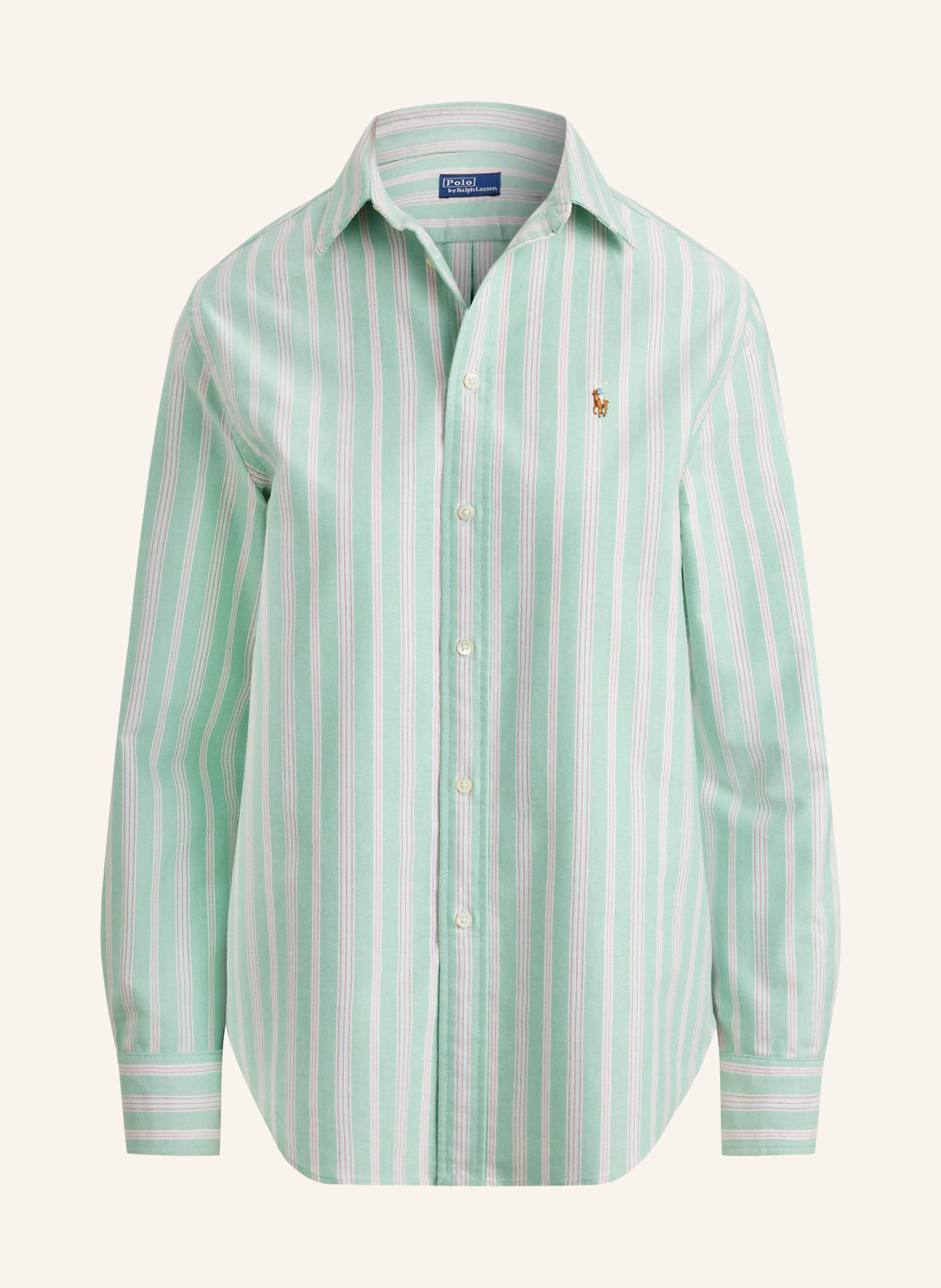 POLO RALPH LAUREN shirt blouse: LIGHT GREEN / RED / WHITE