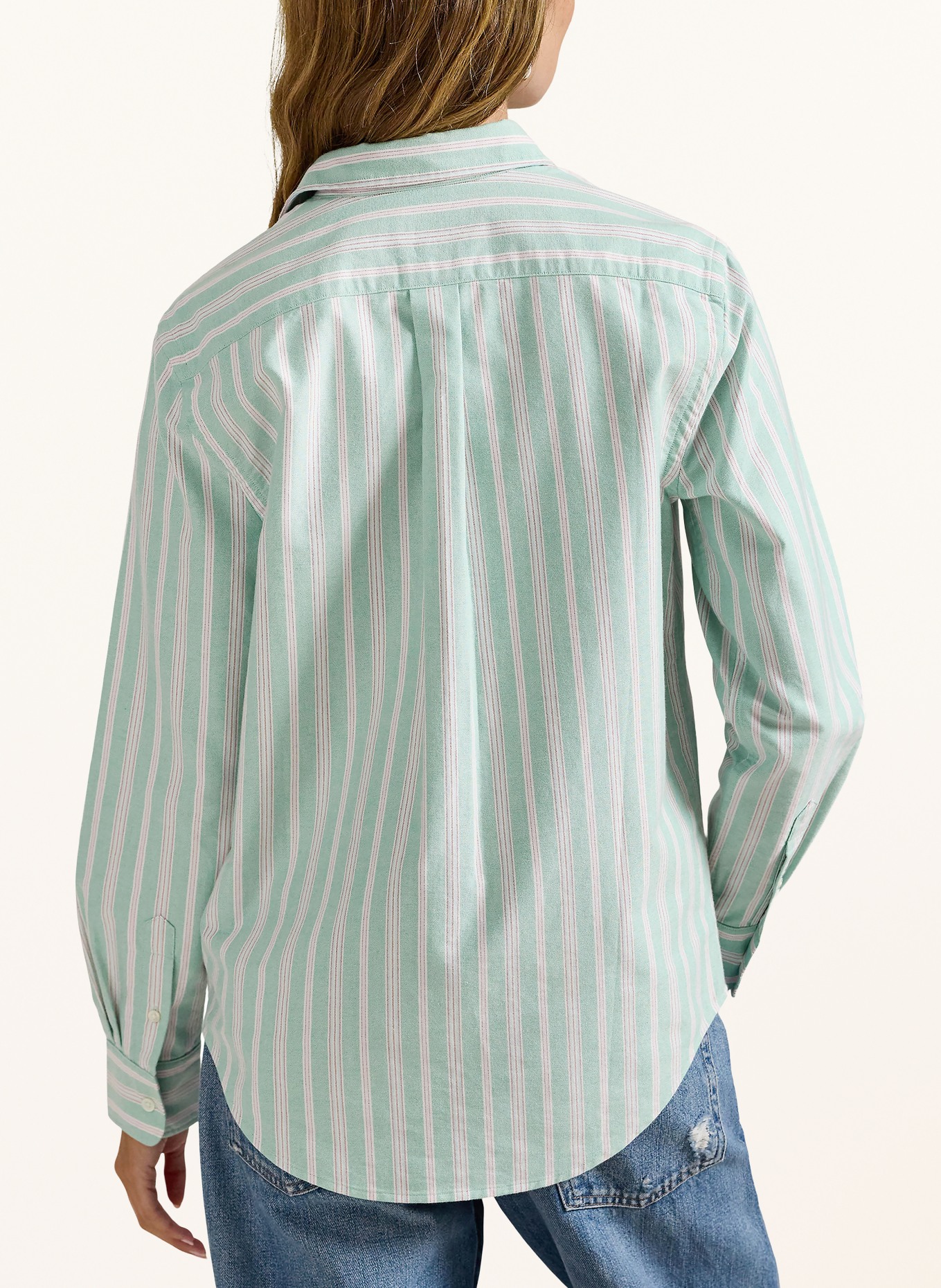 POLO RALPH LAUREN shirt blouse: LIGHT GREEN / RED / WHITE