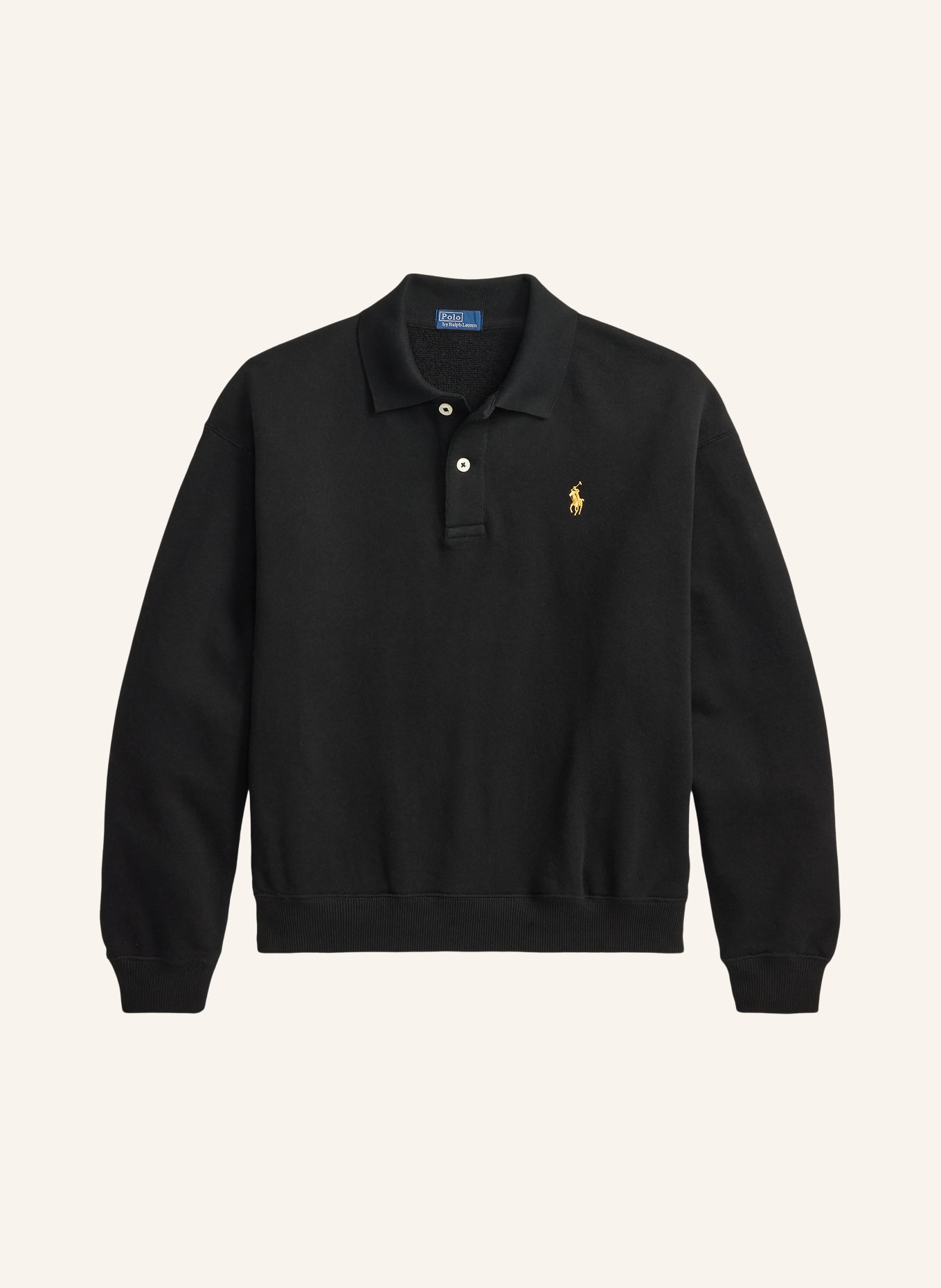 POLO RALPH LAUREN Sweat-Poloshirt: SCHWARZ