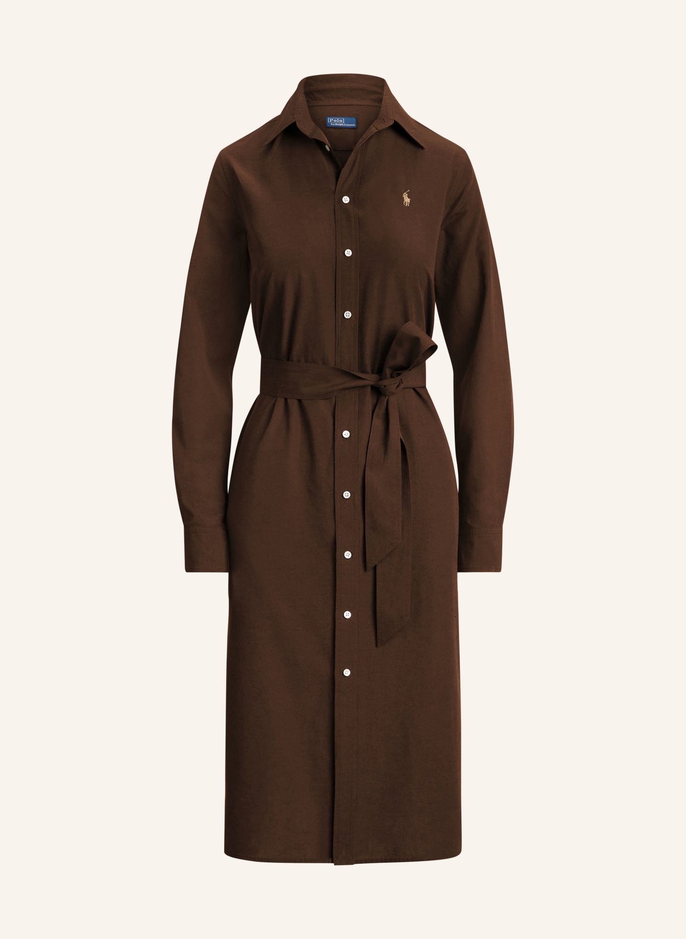 POLO RALPH LAUREN shirt dress: BROWN