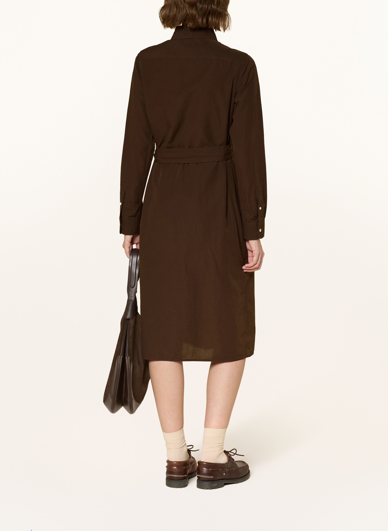 POLO RALPH LAUREN shirt dress: BROWN