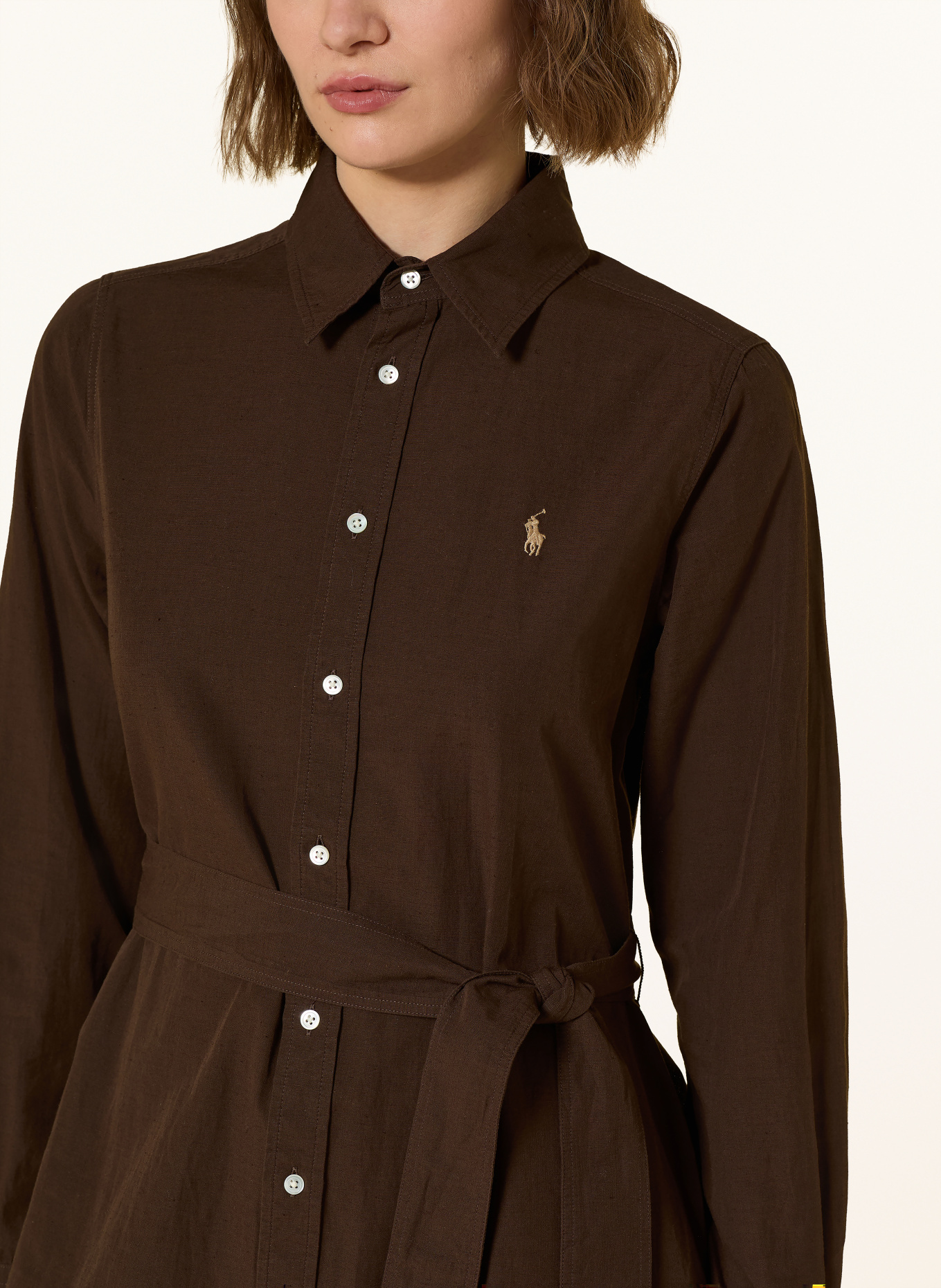 POLO RALPH LAUREN shirt dress: BROWN