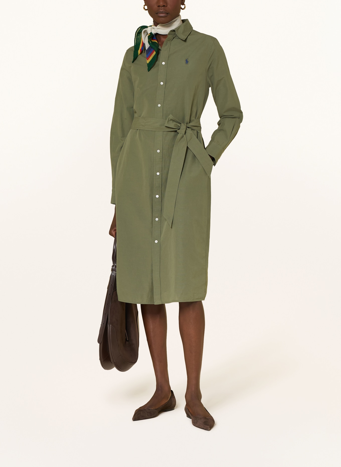 POLO RALPH LAUREN Hemdblusenkleid: OLIV