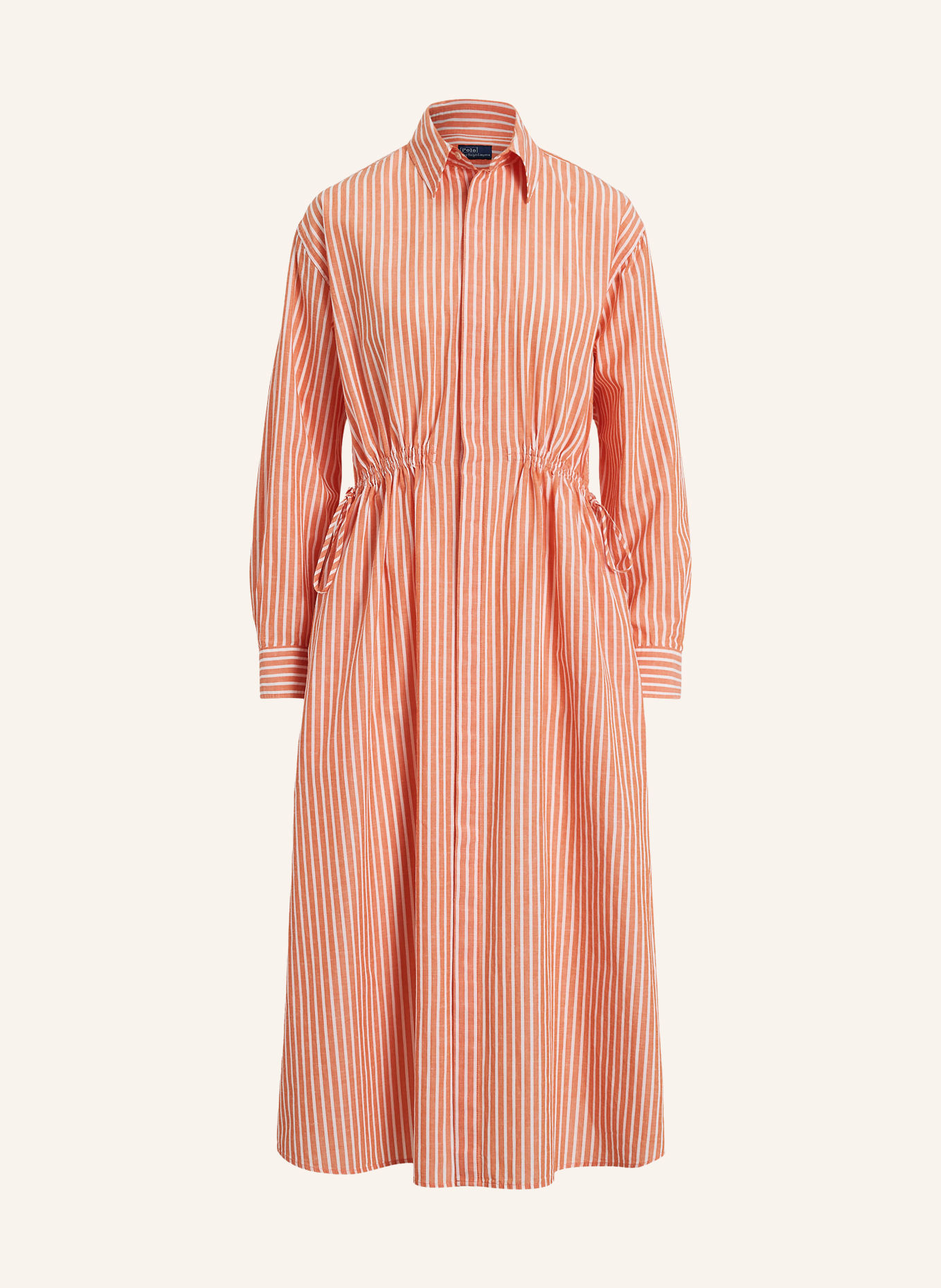 POLO RALPH LAUREN Hemdblusenkleid: ORANGE / WEISS