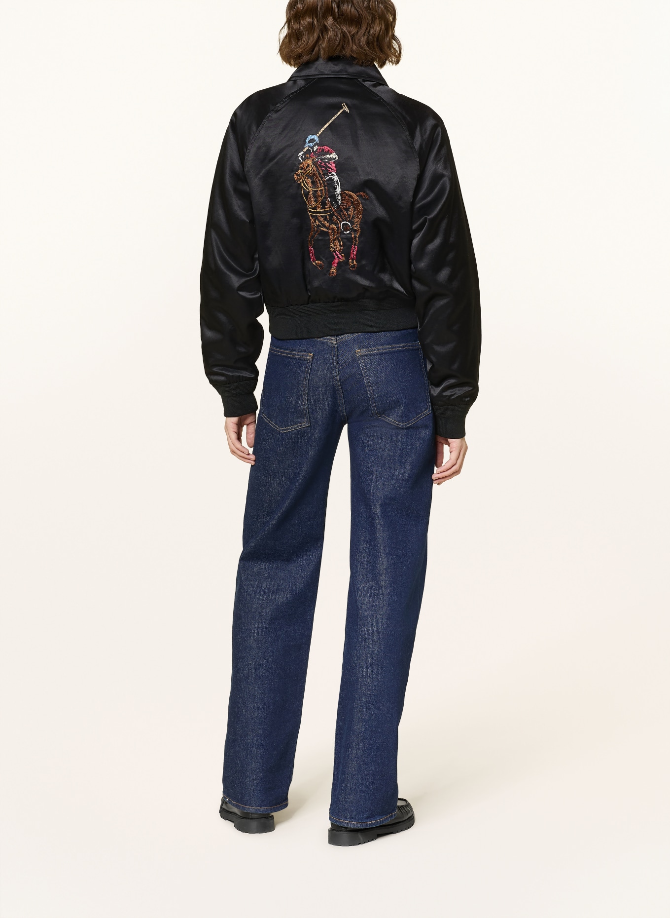 POLO RALPH LAUREN Saténová bunda: ČERNÁ