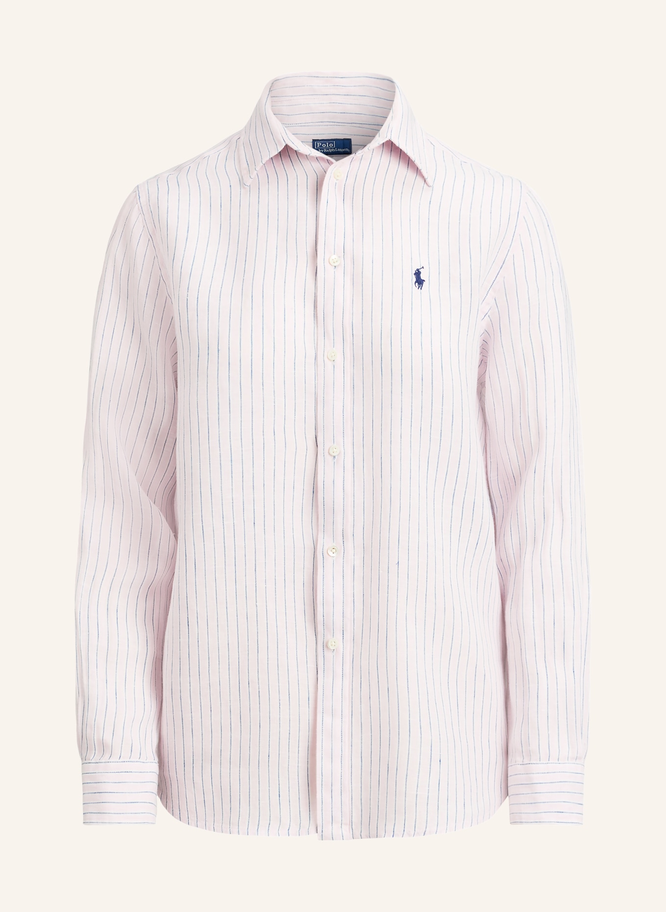 POLO RALPH LAUREN Bluzka z lnu: JASNORÓŻOWY / NIEBIESKI / BIAŁY