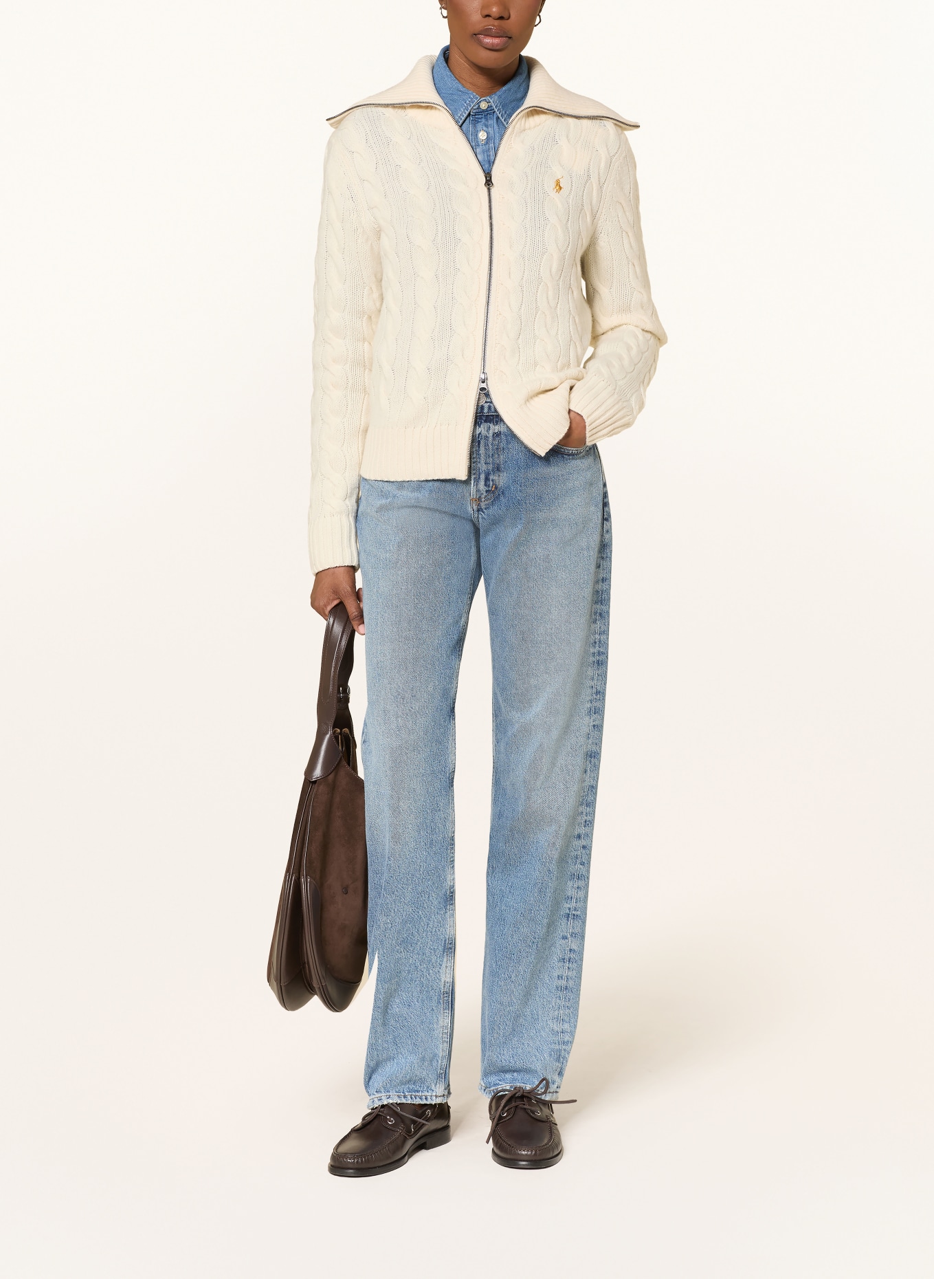 POLO RALPH LAUREN Strickjacke: ECRU