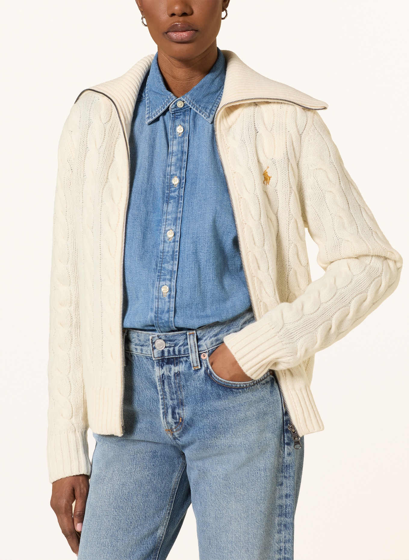 POLO RALPH LAUREN Strickjacke: ECRU