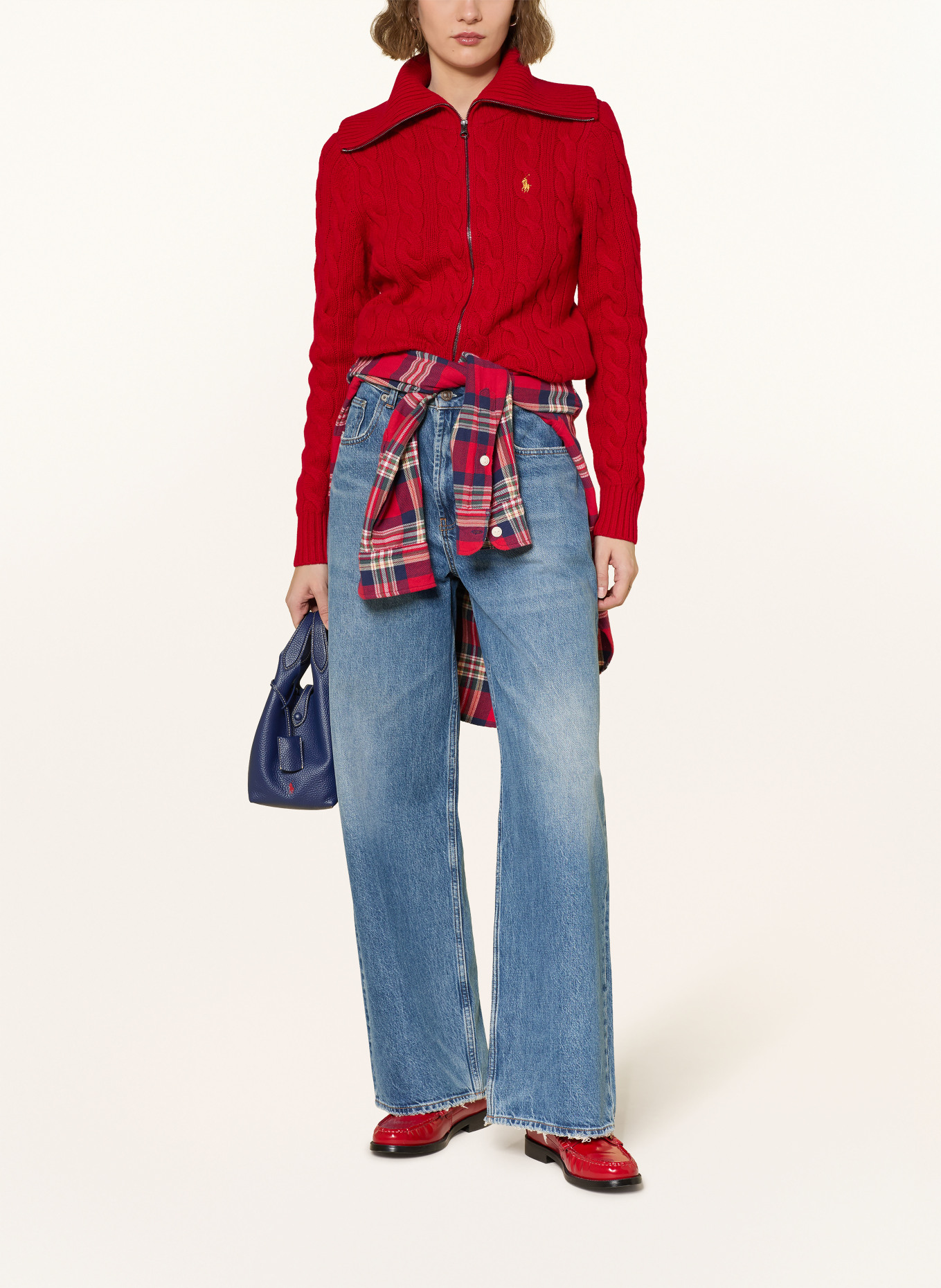 POLO RALPH LAUREN Strickjacke: ROT