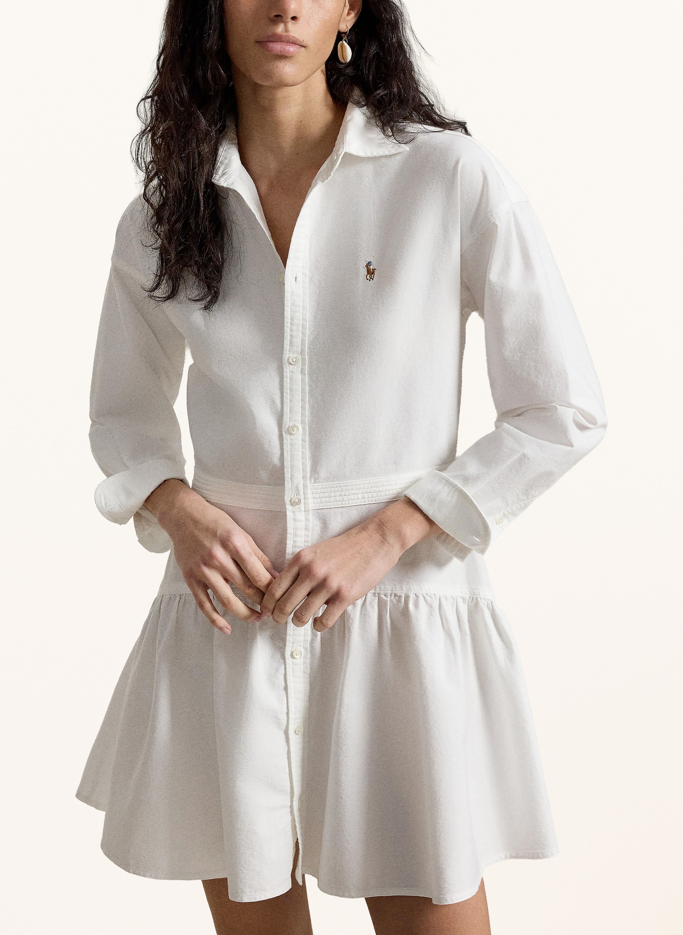 POLO RALPH LAUREN Hemdblusenkleid: WEISS