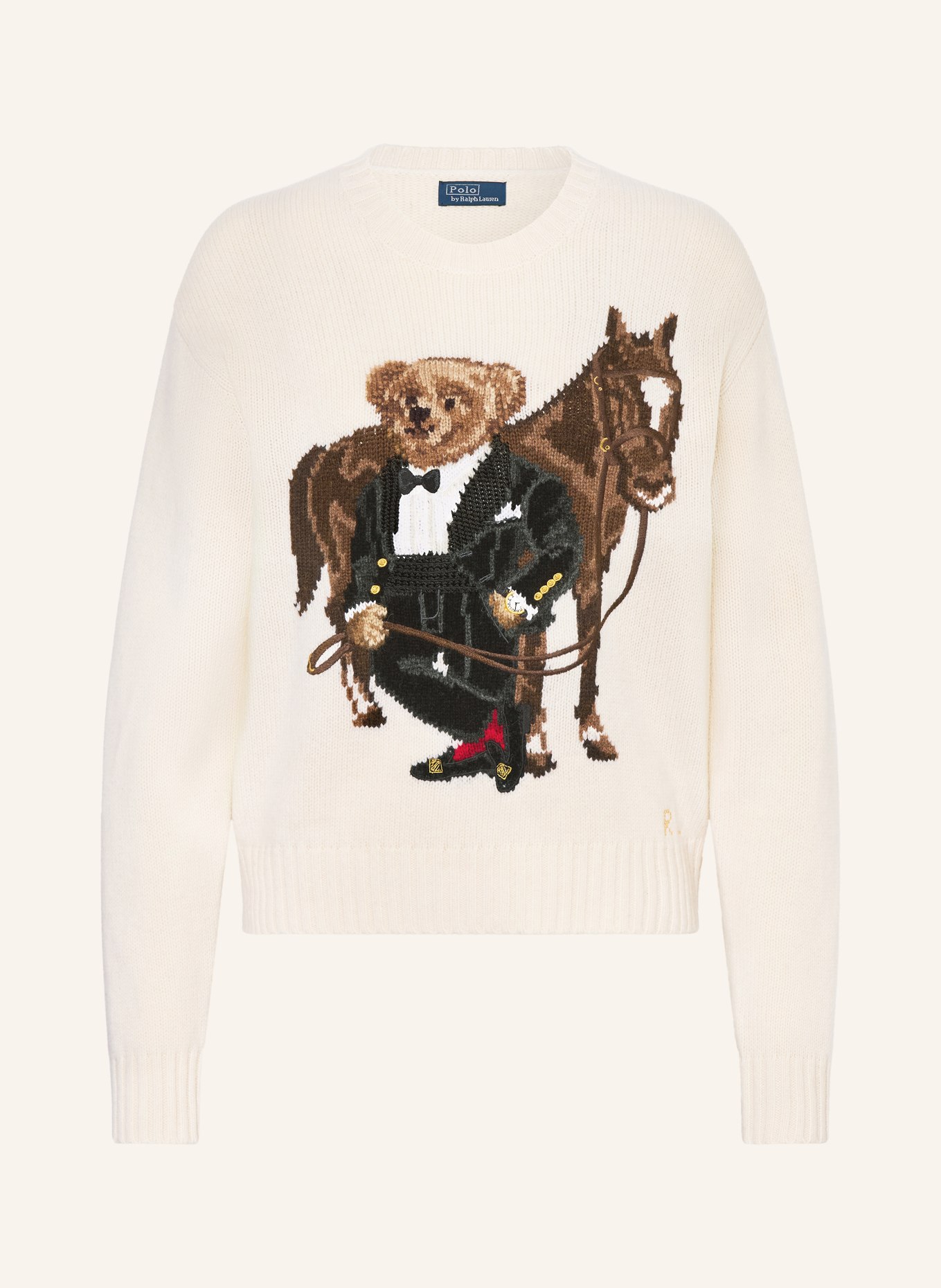 POLO RALPH LAUREN Pullover: CREME / BRAUN / SCHWARZ