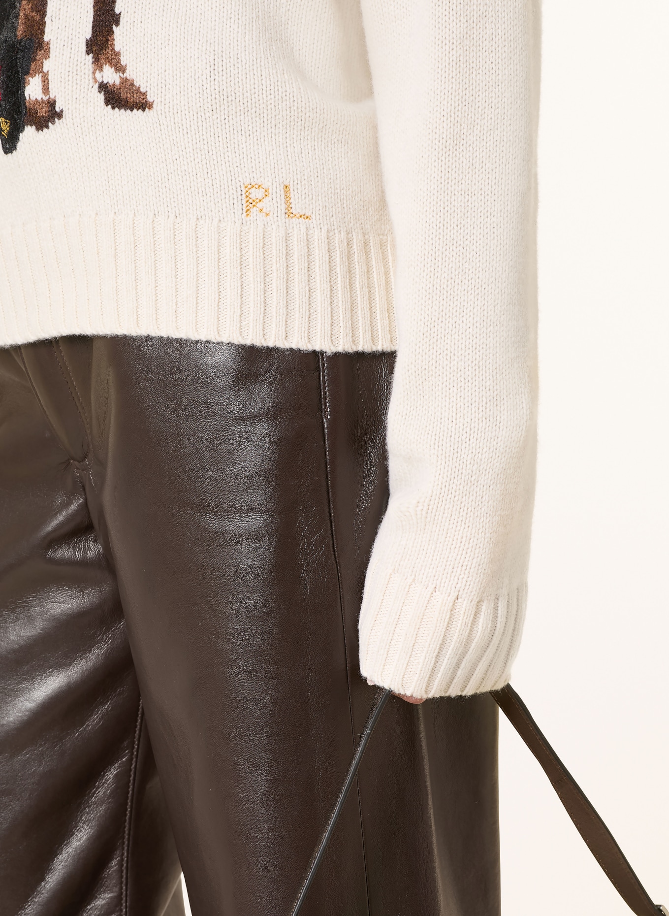 POLO RALPH LAUREN Pullover: CREME / BRAUN / SCHWARZ