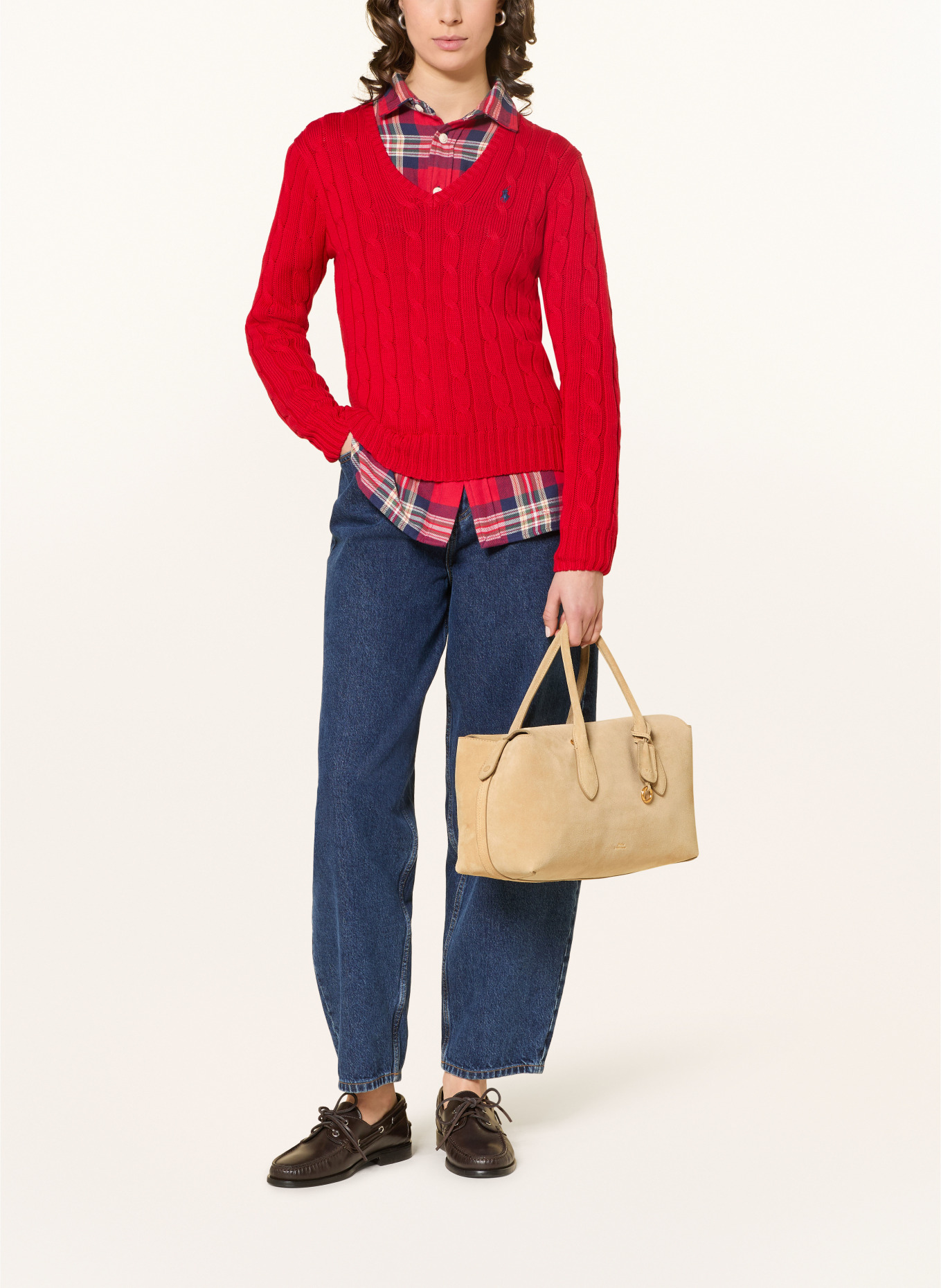 POLO RALPH LAUREN Torebka BELLPORT: CAMELOWY / ZŁOTY