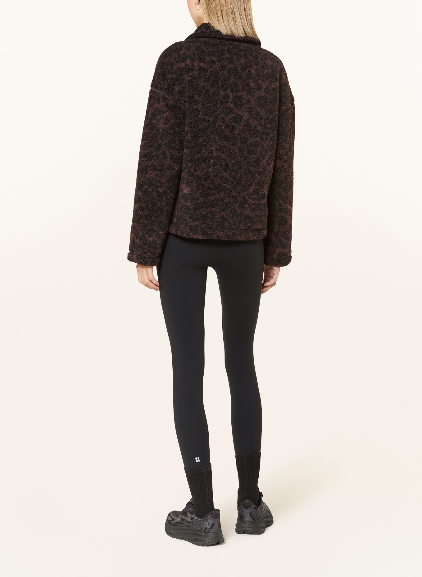 Sweaty Betty fleece jacket: DARK BROWN / BROWN