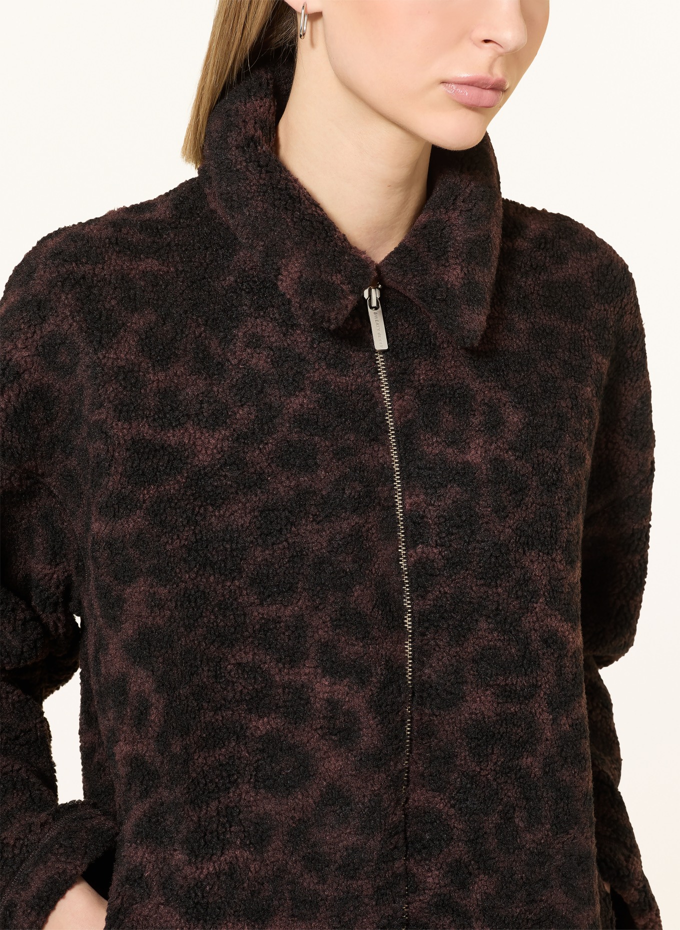 Sweaty Betty fleece jacket: DARK BROWN / BROWN