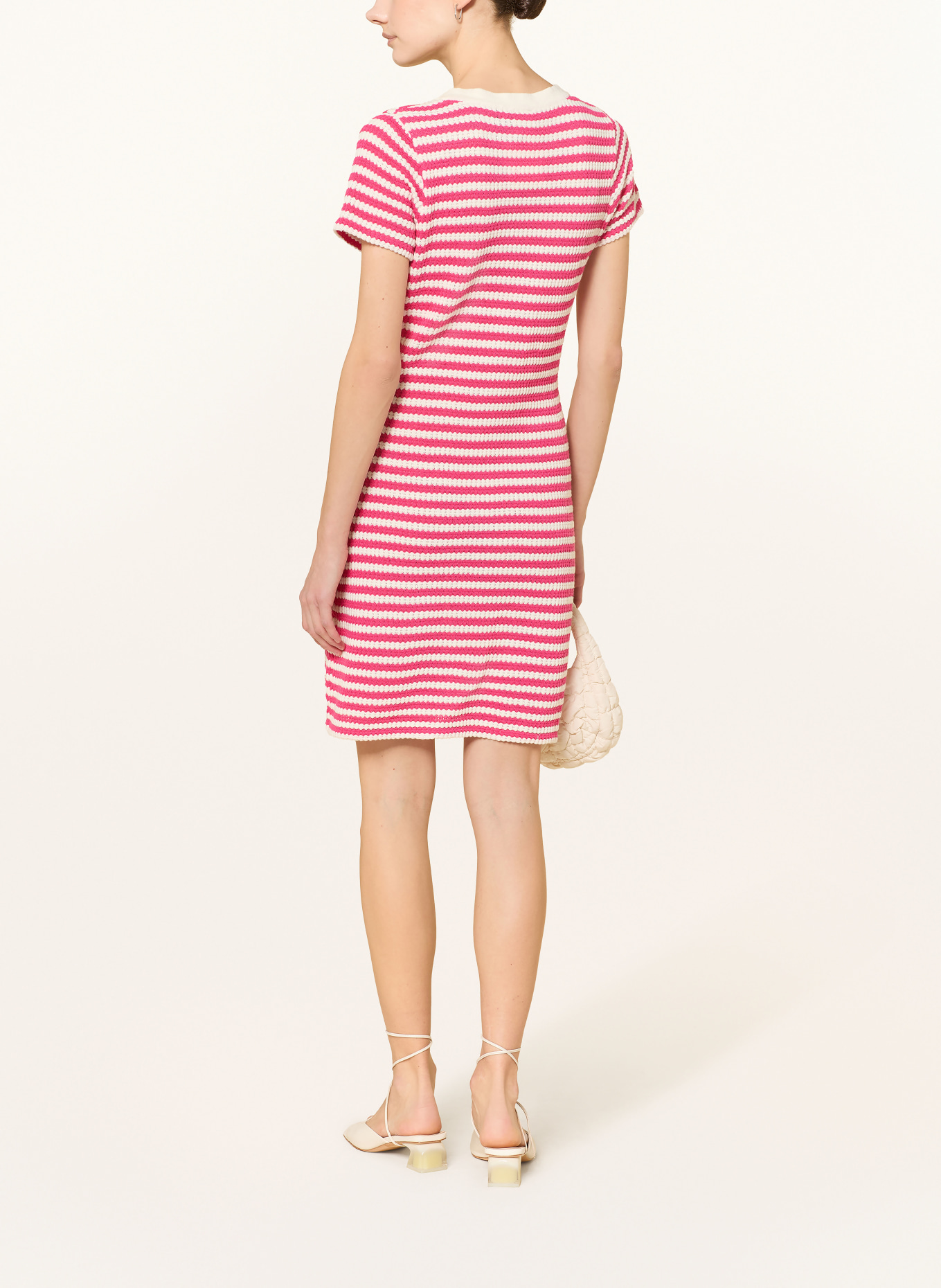 ICHI Knit Dress IHLORIANNA: PINK / WHITE