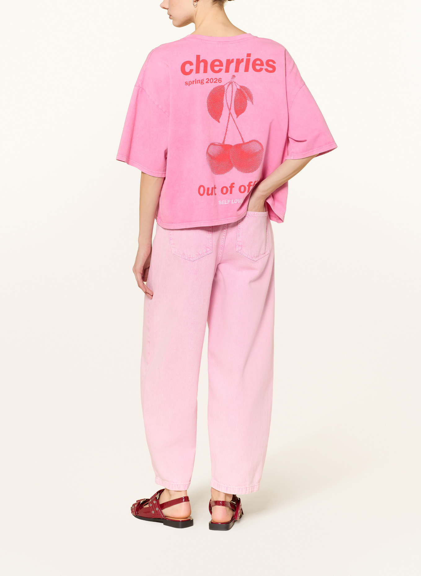 ICHI Tričko IHNICA: RŮŽOVÁ / ČERVENÁ / BÍLÁ