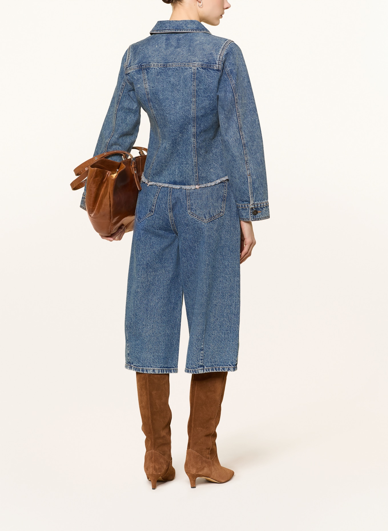 ICHI Bermudy dżinsowe IHAVENY: 200928 Washed med. blue