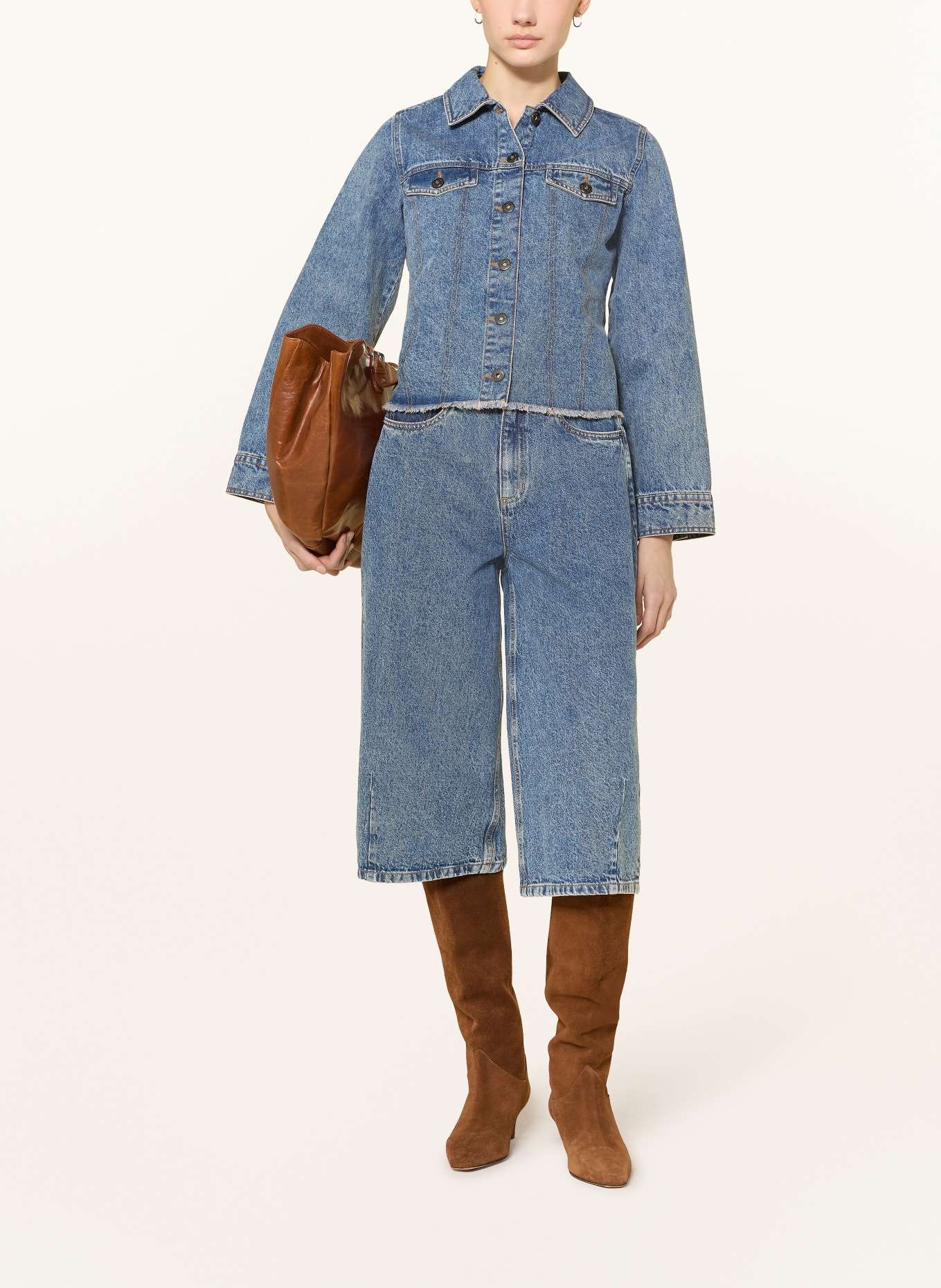 ICHI IHAVENY Denim Jacket: 200928 Washed med. blue