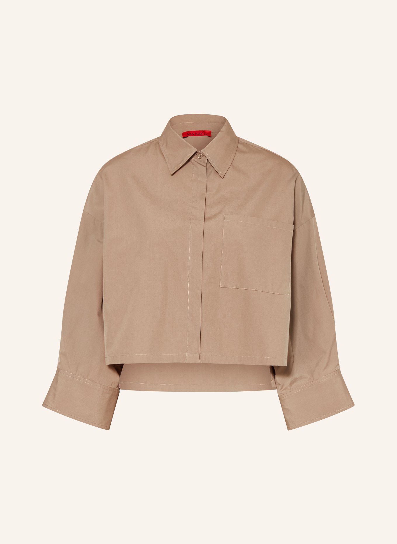 MAX & Co. Hemdbluse VELOCE mit 3/4-Arm: TAUPE