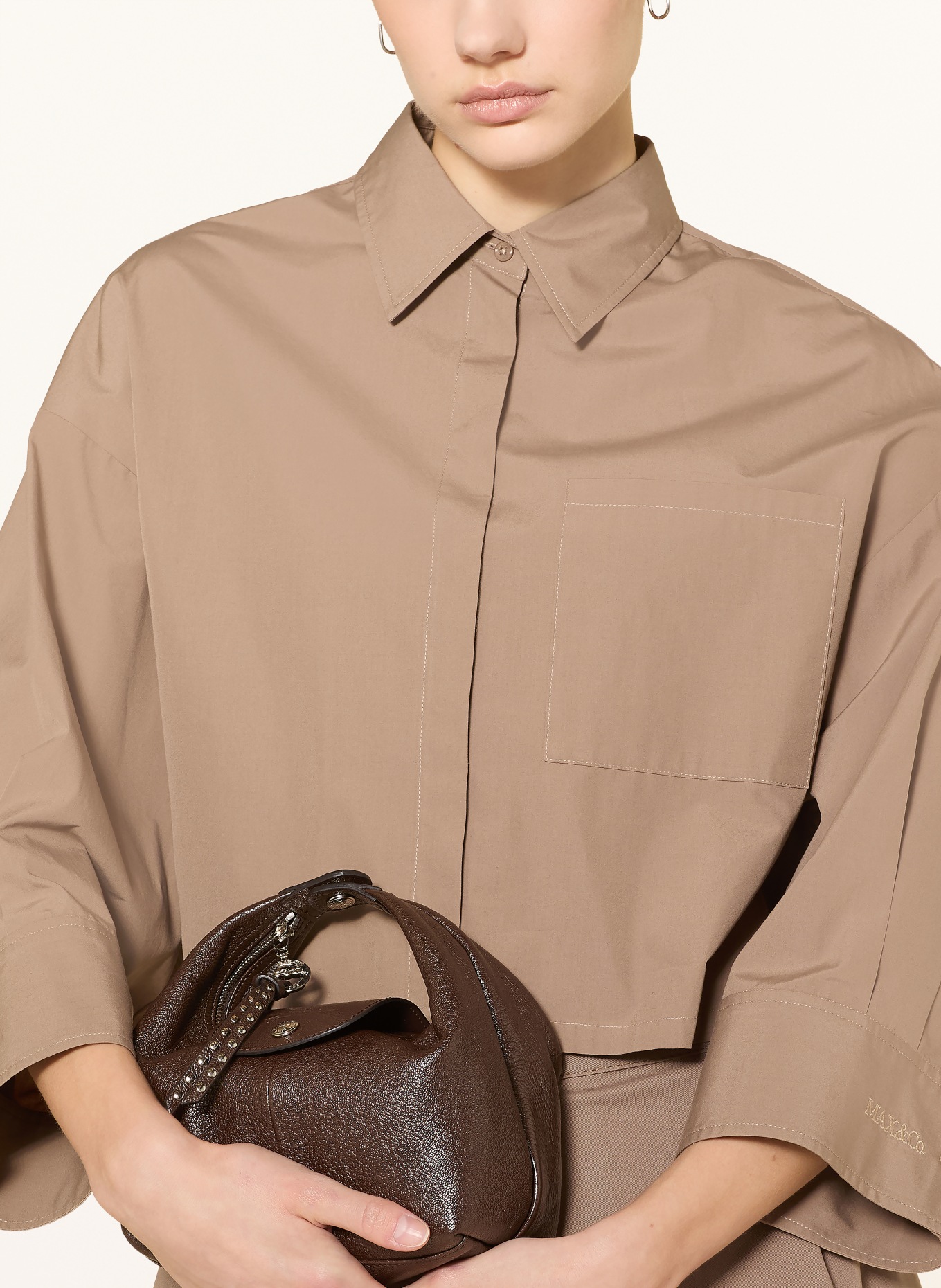 MAX & Co. Hemdbluse VELOCE mit 3/4-Arm: TAUPE