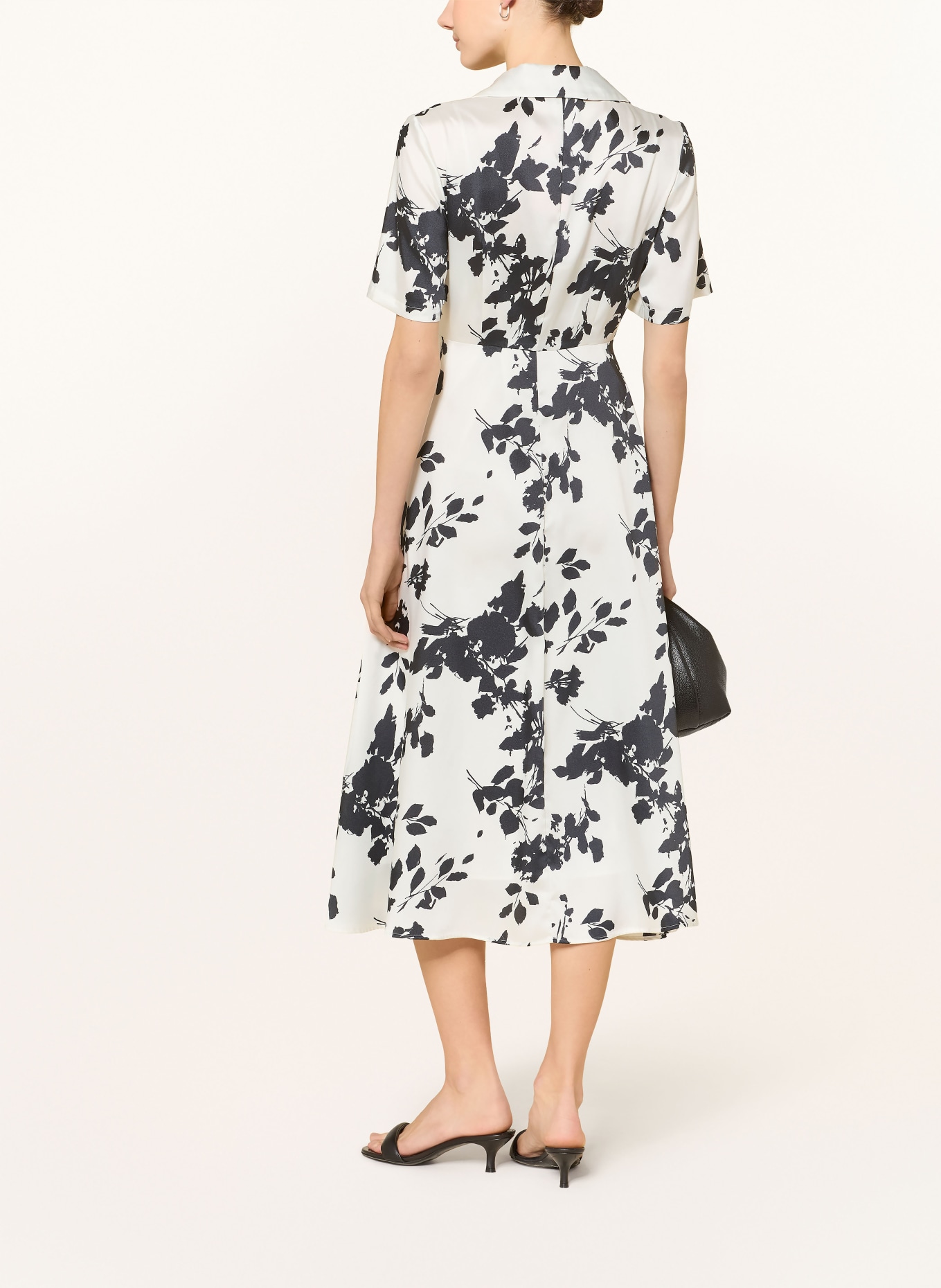 MAX & Co. Satynowa sukienka BALTA: ECRU / CZARNY