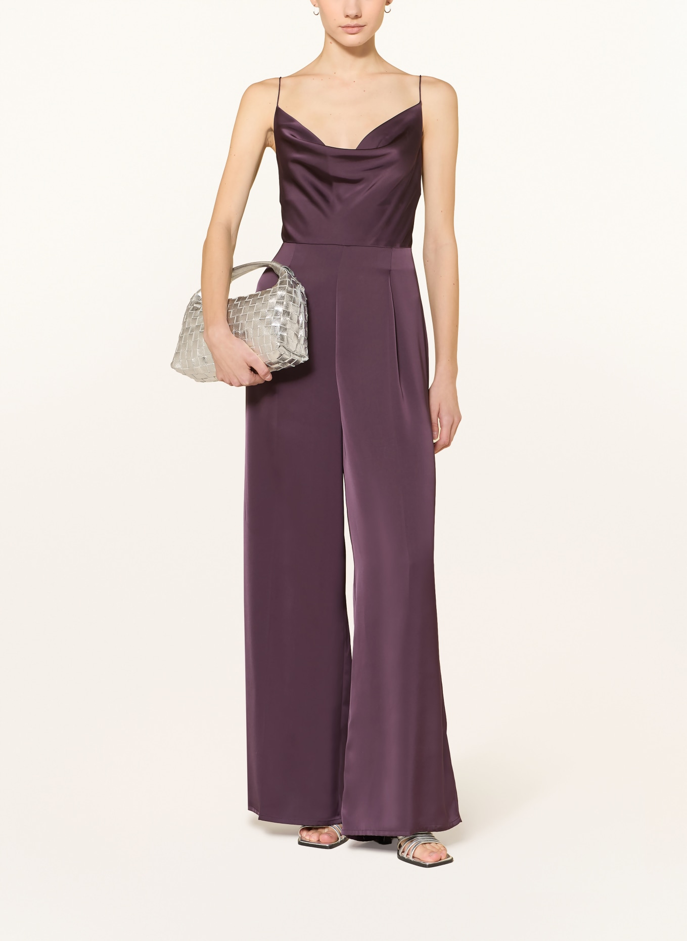 MAX & Co. Satin-Jumpsuit VACUO: DUNKELLILA