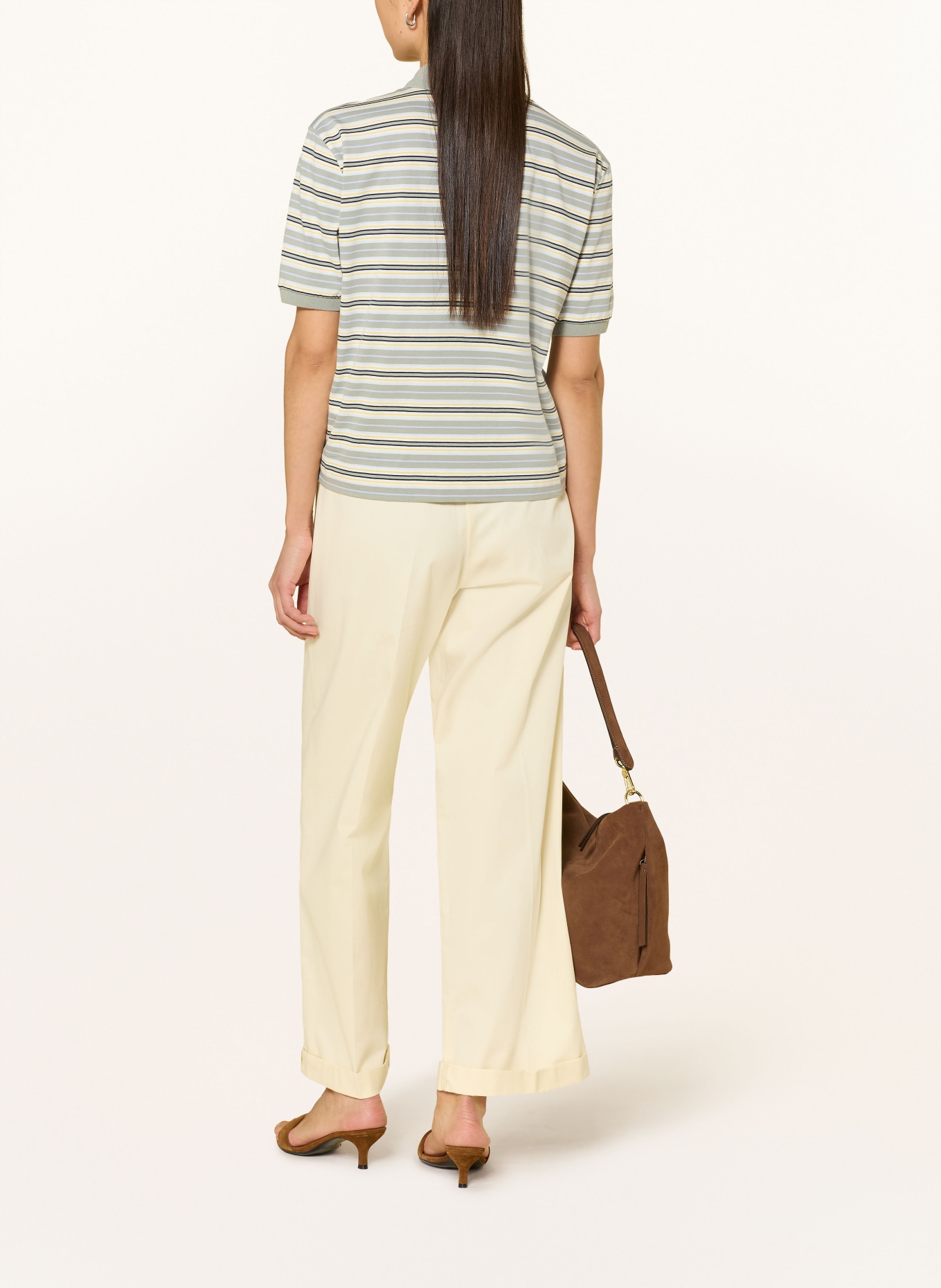 MAX & Co. Jerseyové polo tričko MANDARE: BÍLÁ / ŠEDÁ / ŽLUTÁ