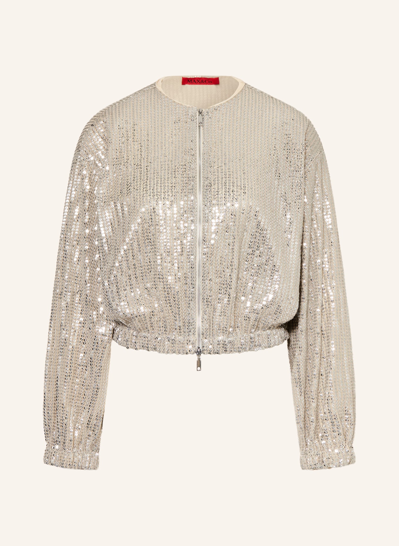 MAX & Co. COARTE blouson with sequins: BEIGE / SILVER
