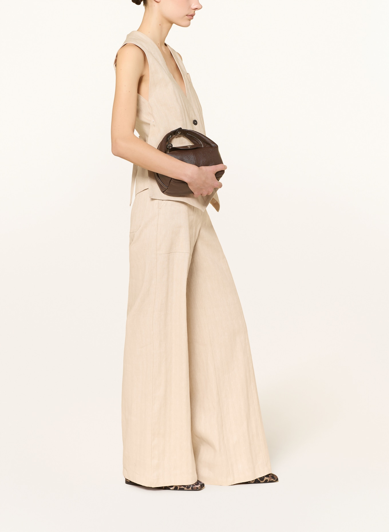 MAX & Co. Hose COGIURATO mit Leinen: BEIGE