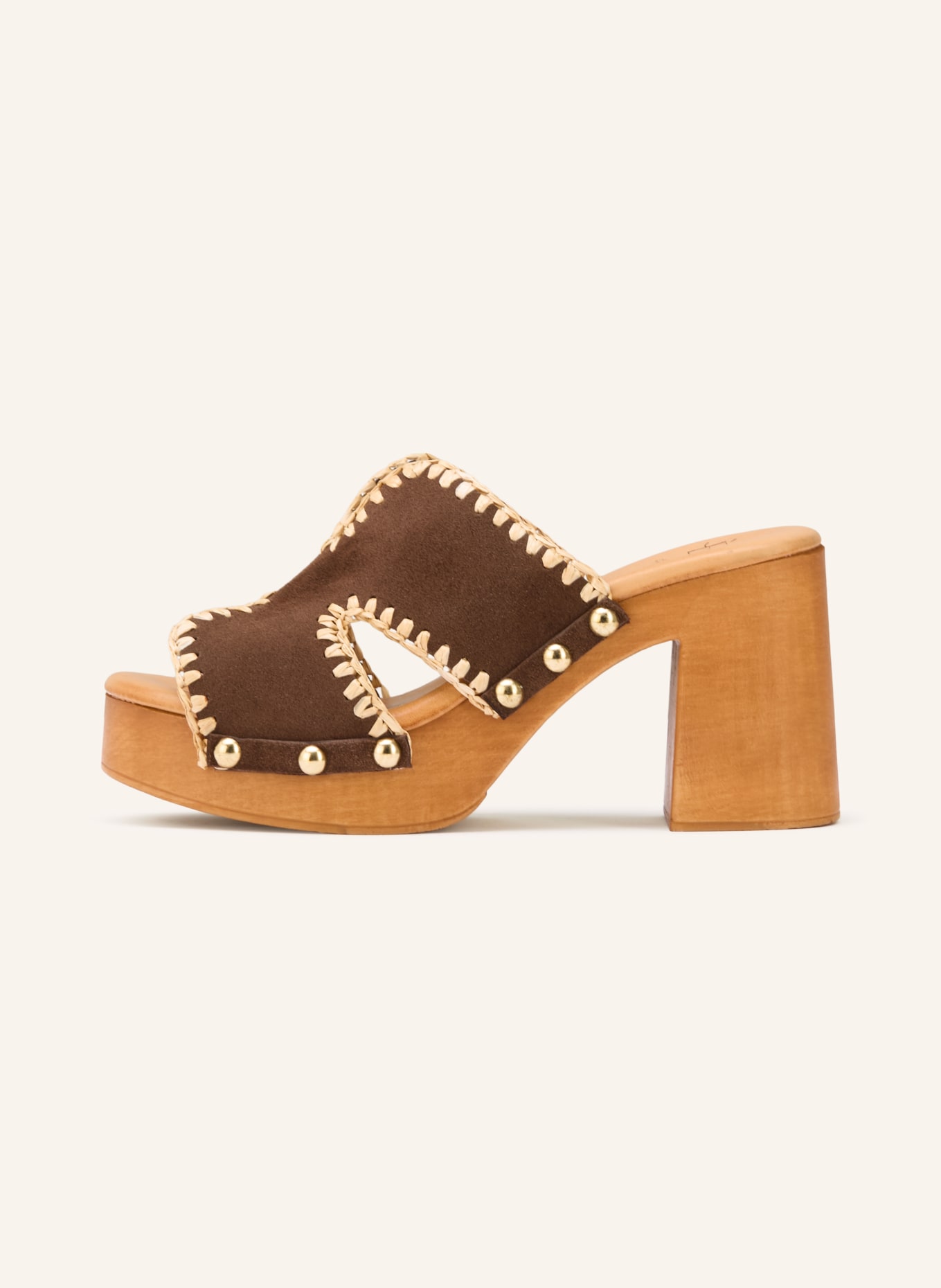 È MIA Mules mit Nieten: DUNKELBRAUN