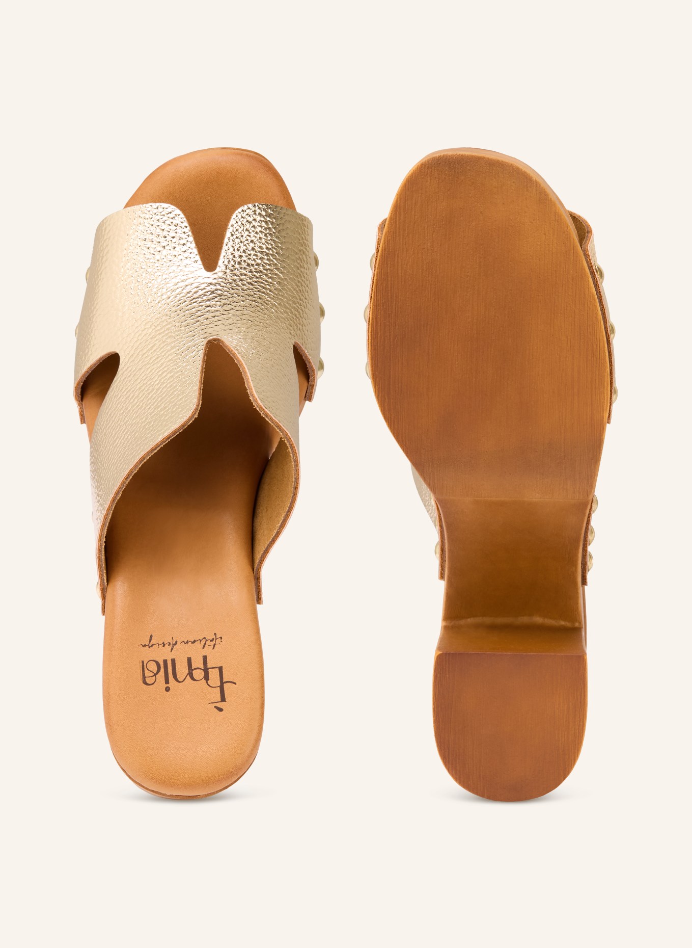 È MIA Platform mules with studs: GOLD