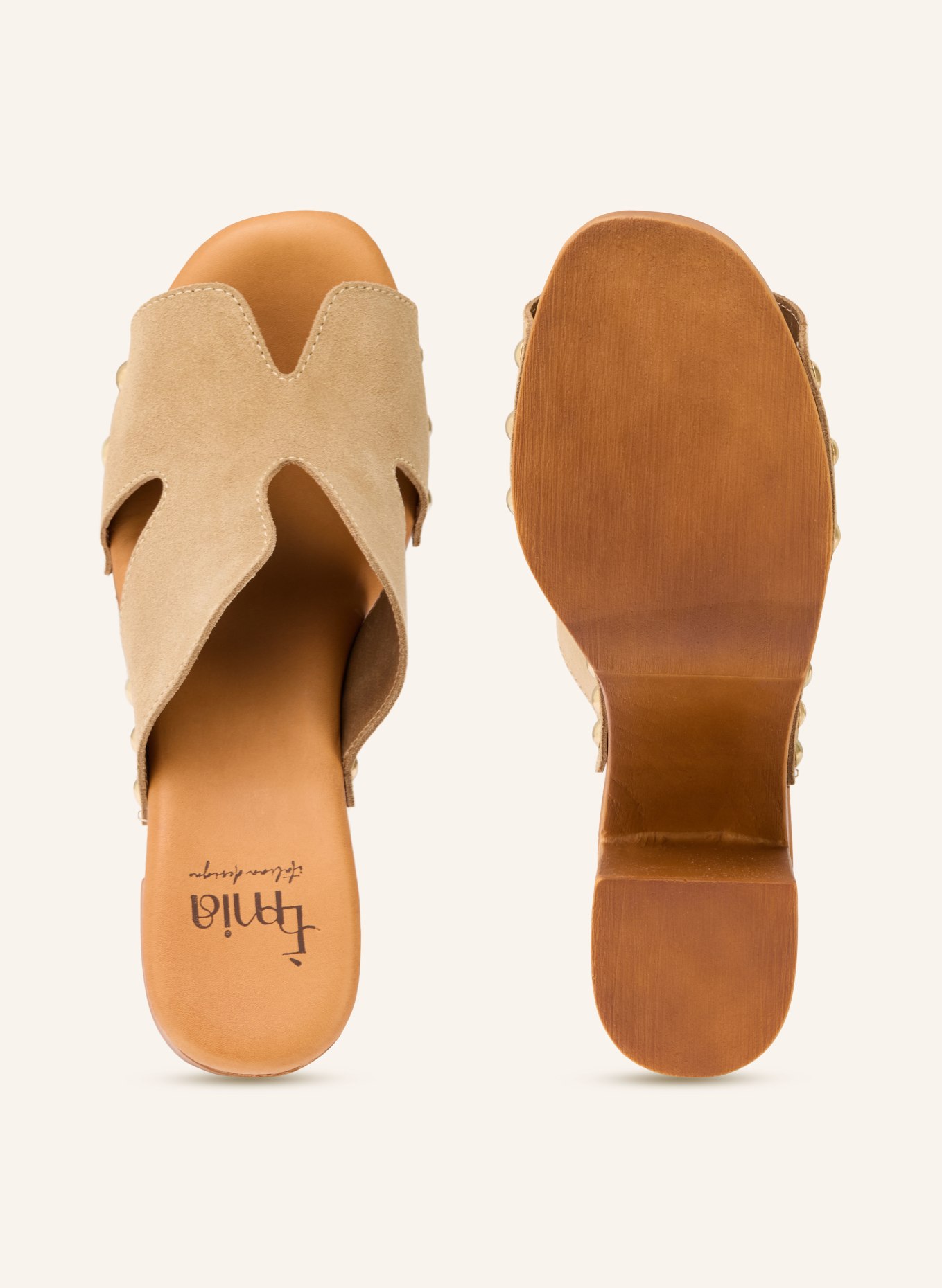 È MIA Mules with studs: BEIGE