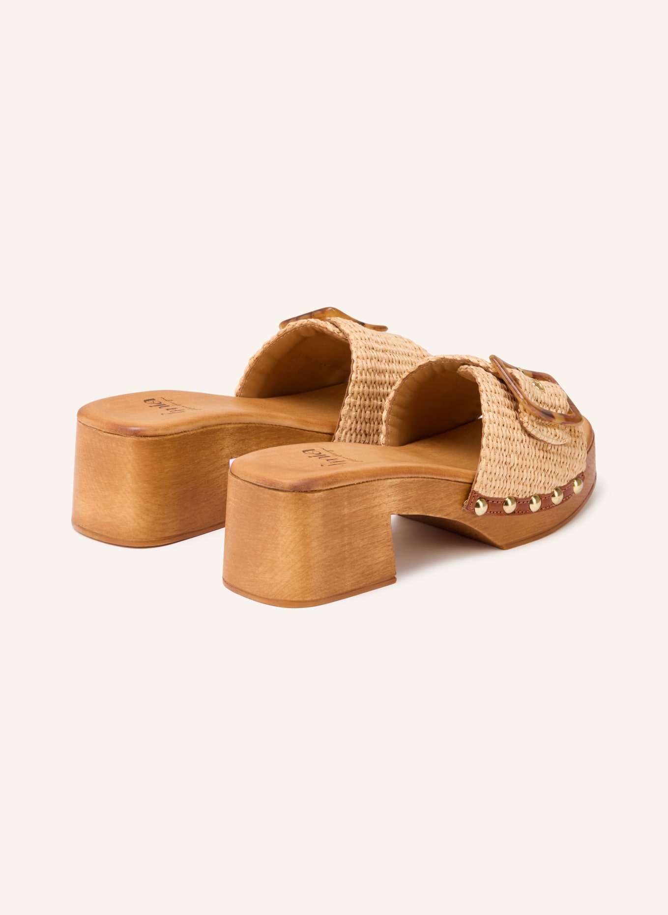 È MIA Platform mules with studs: BEIGE