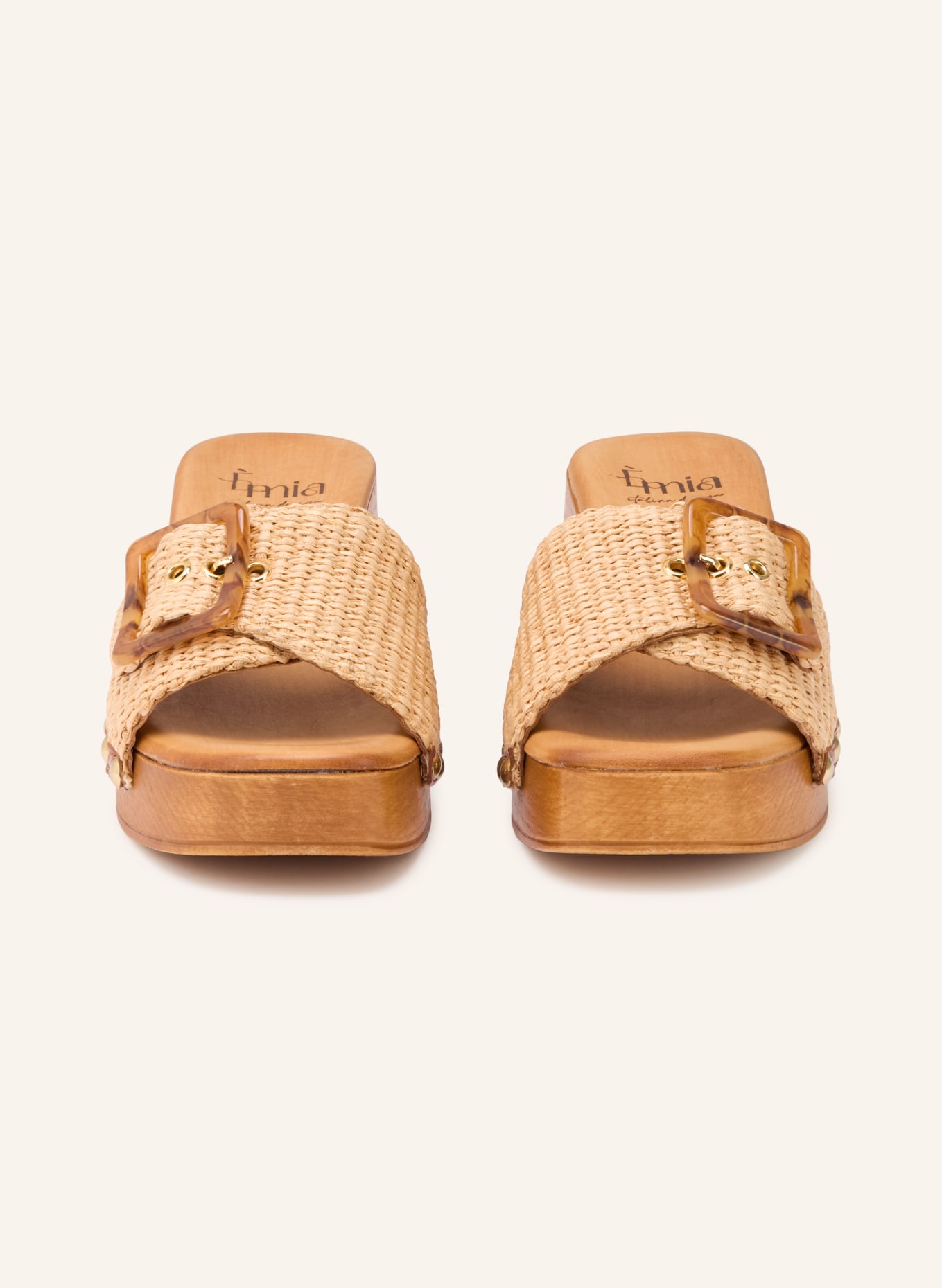 È MIA Platform mules with studs: BEIGE