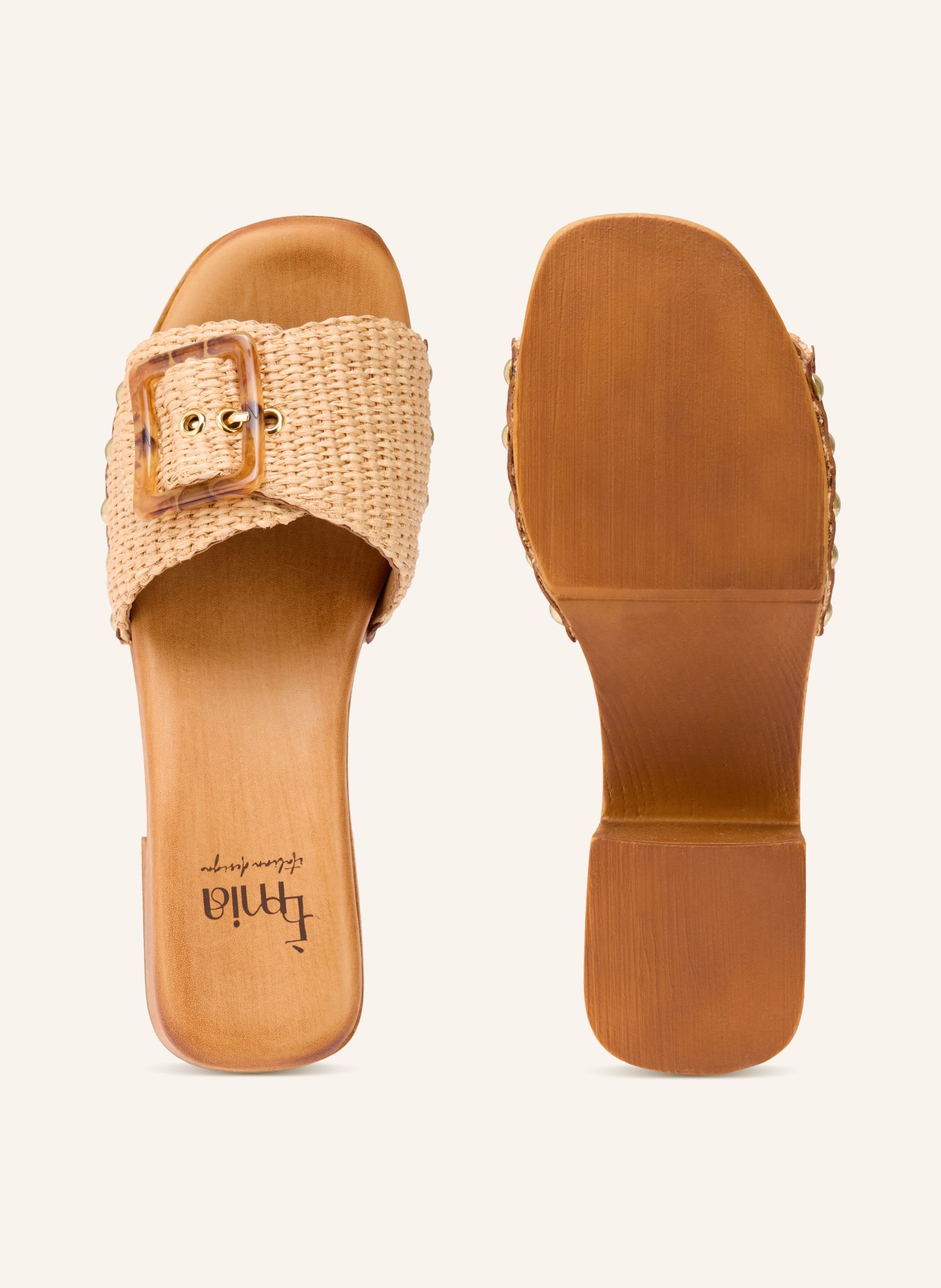 È MIA Platform mules with studs: BEIGE