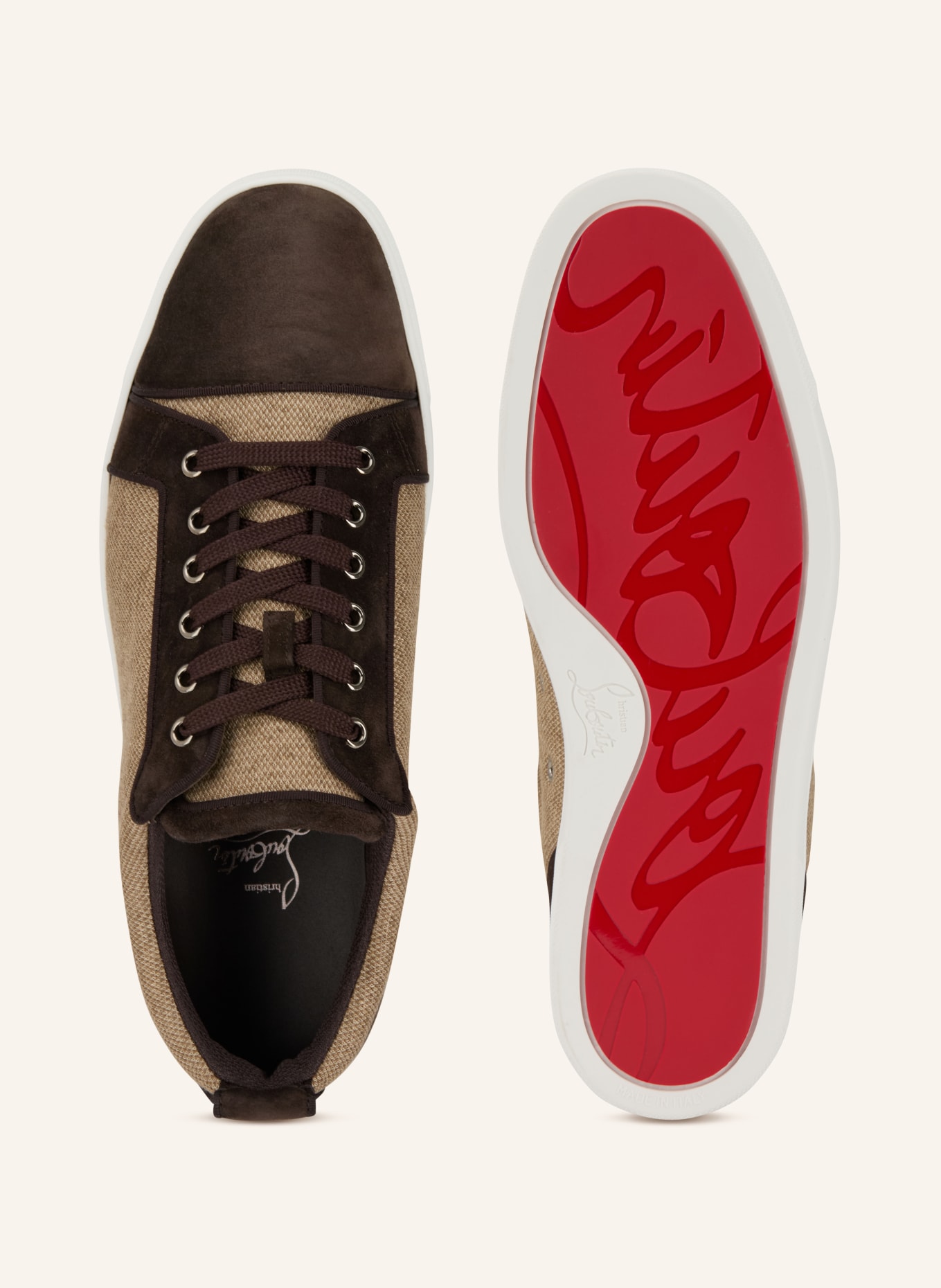 Christian Louboutin Sneaker LOUIS JUNIOR: DUNKELBRAUN / BEIGE