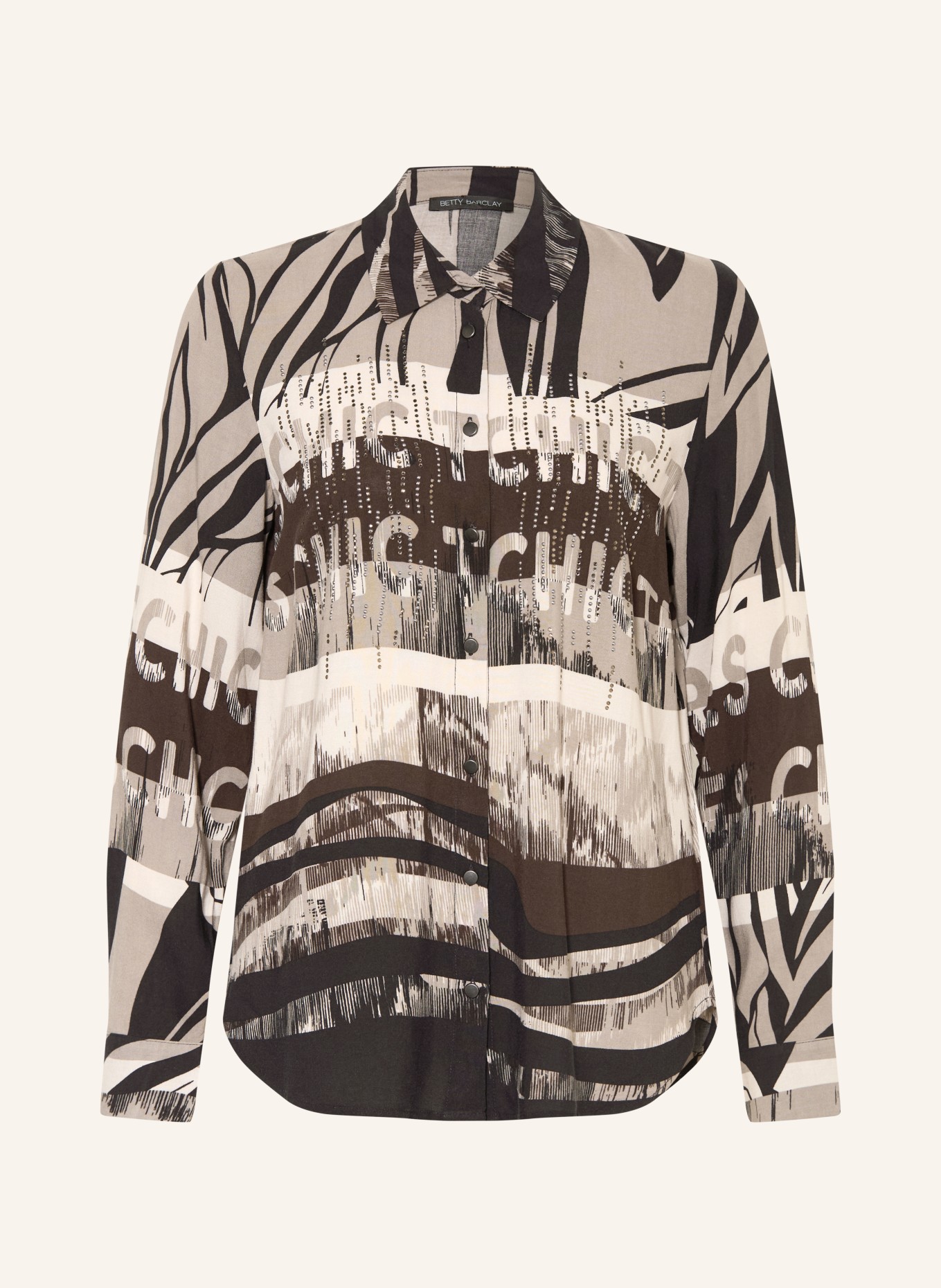 Betty Barclay Košile s ozdobnými kameny: BÉŽOVÁ / HNĚDÁ / ČERNÁ