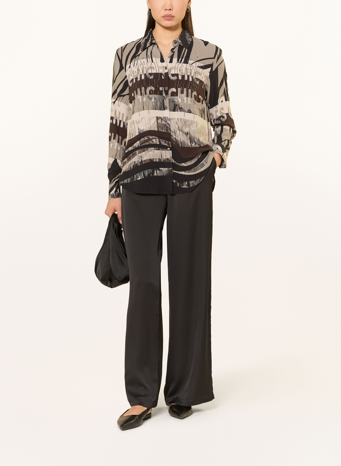 Betty Barclay Košile s ozdobnými kameny: BÉŽOVÁ / HNĚDÁ / ČERNÁ