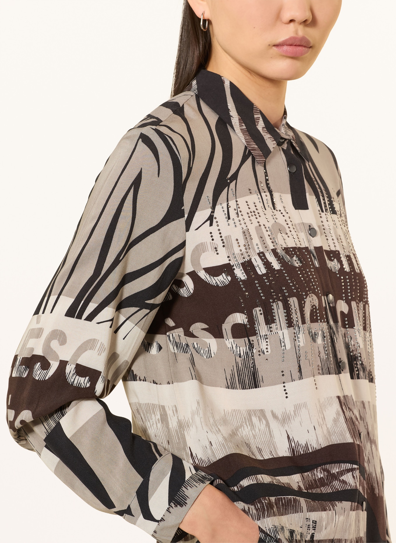 Betty Barclay Košile s ozdobnými kameny: BÉŽOVÁ / HNĚDÁ / ČERNÁ