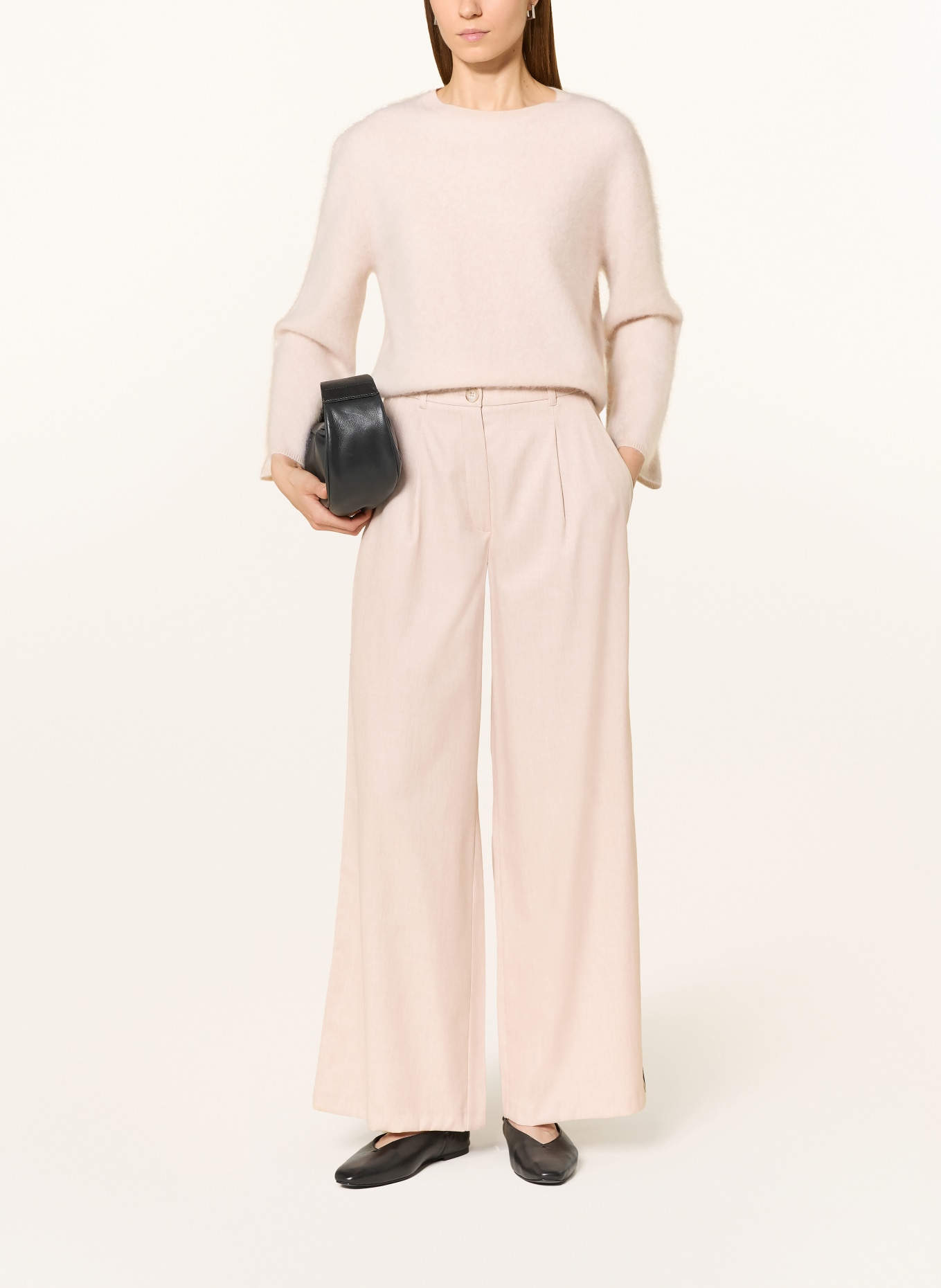 BETTY&CO Kalhoty Marlene s pruhy: BÉŽOVÁ / ČERNÁ