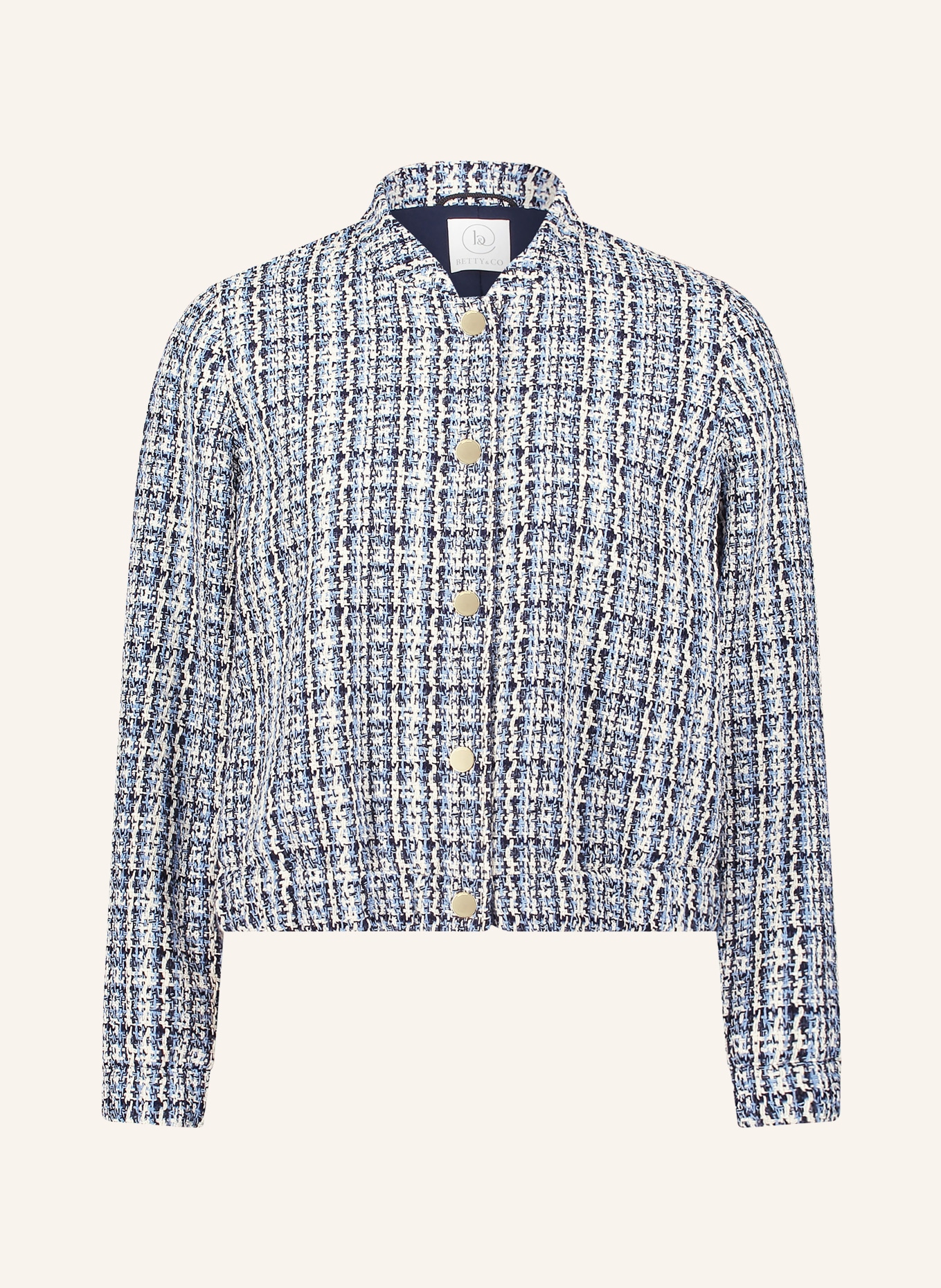 BETTY&CO Bouclé-Blouson: ECRU / HELLBLAU / DUNKELBLAU
