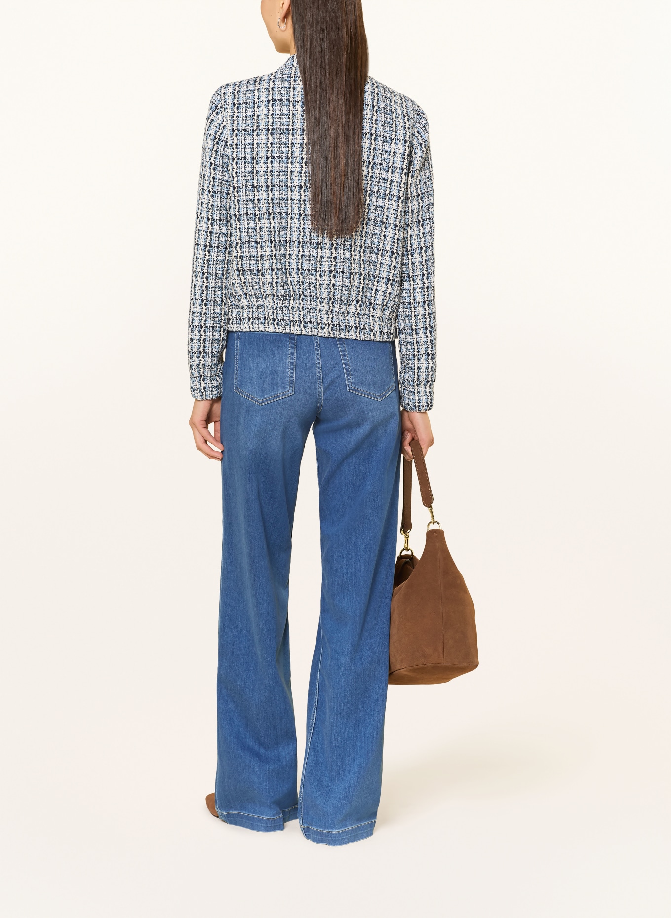 BETTY&CO Bouclé-Blouson: ECRU / HELLBLAU / DUNKELBLAU