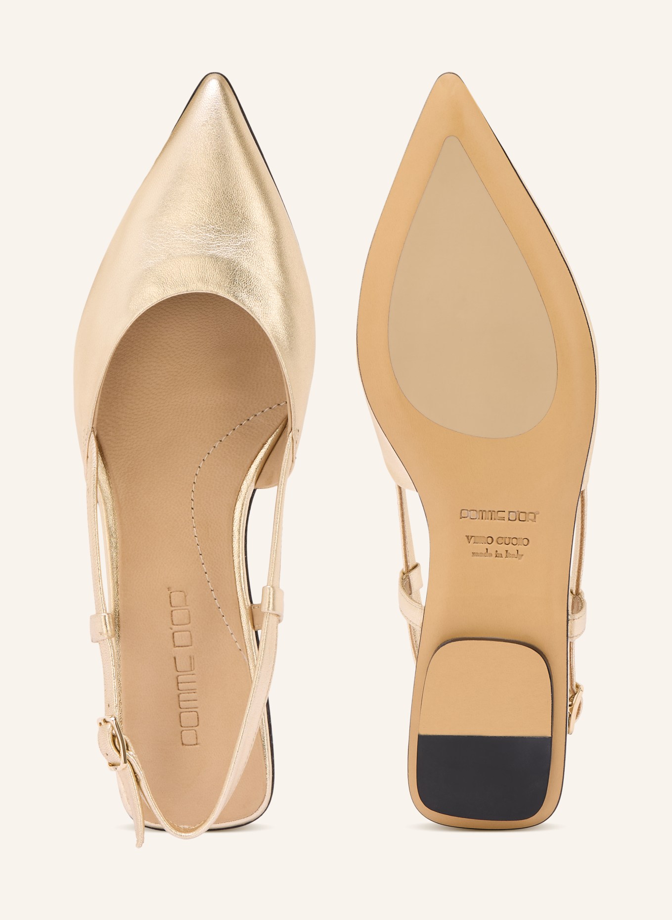 POMME D'OR Baleriny Slingball ANYA: ZŁOTY