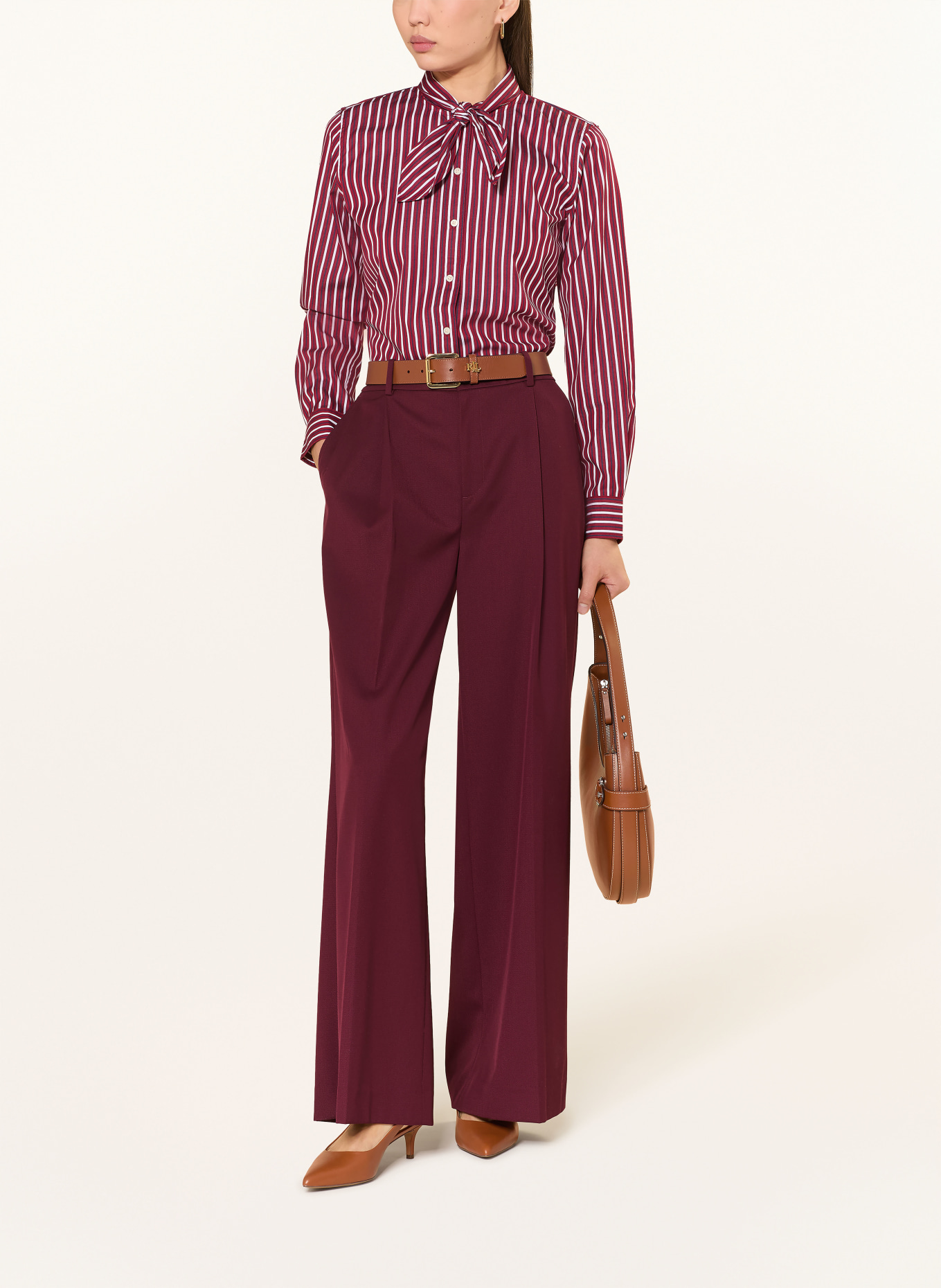 LAUREN RALPH LAUREN halénka: TMAVĚ ČERVENÁ / TMAVĚ MODRÁ / BÍLÁ