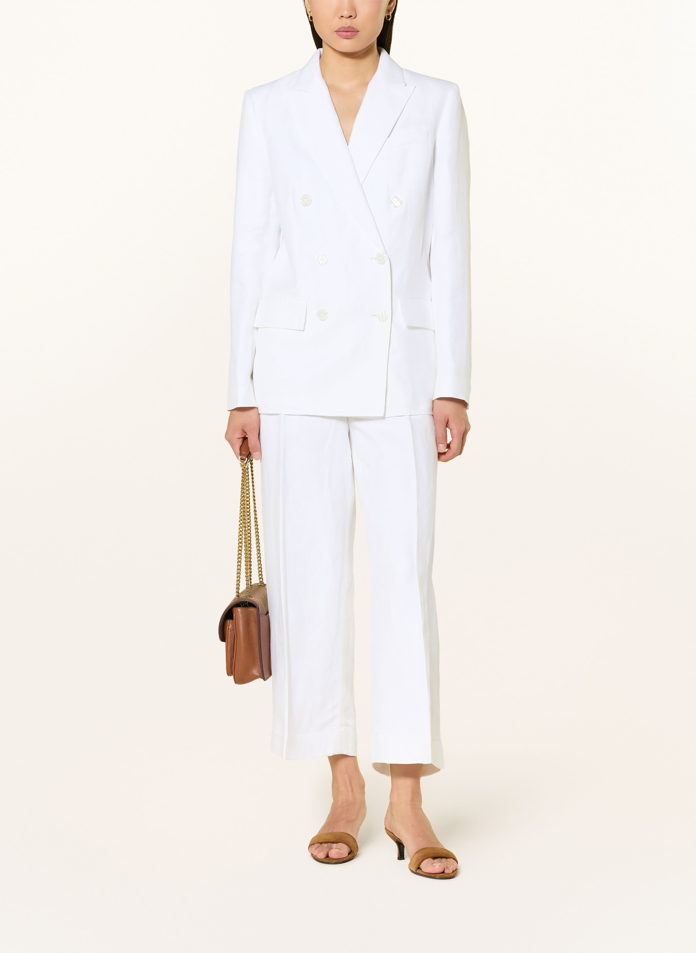 LAUREN RALPH LAUREN Blazer mit Leinen: WEISS