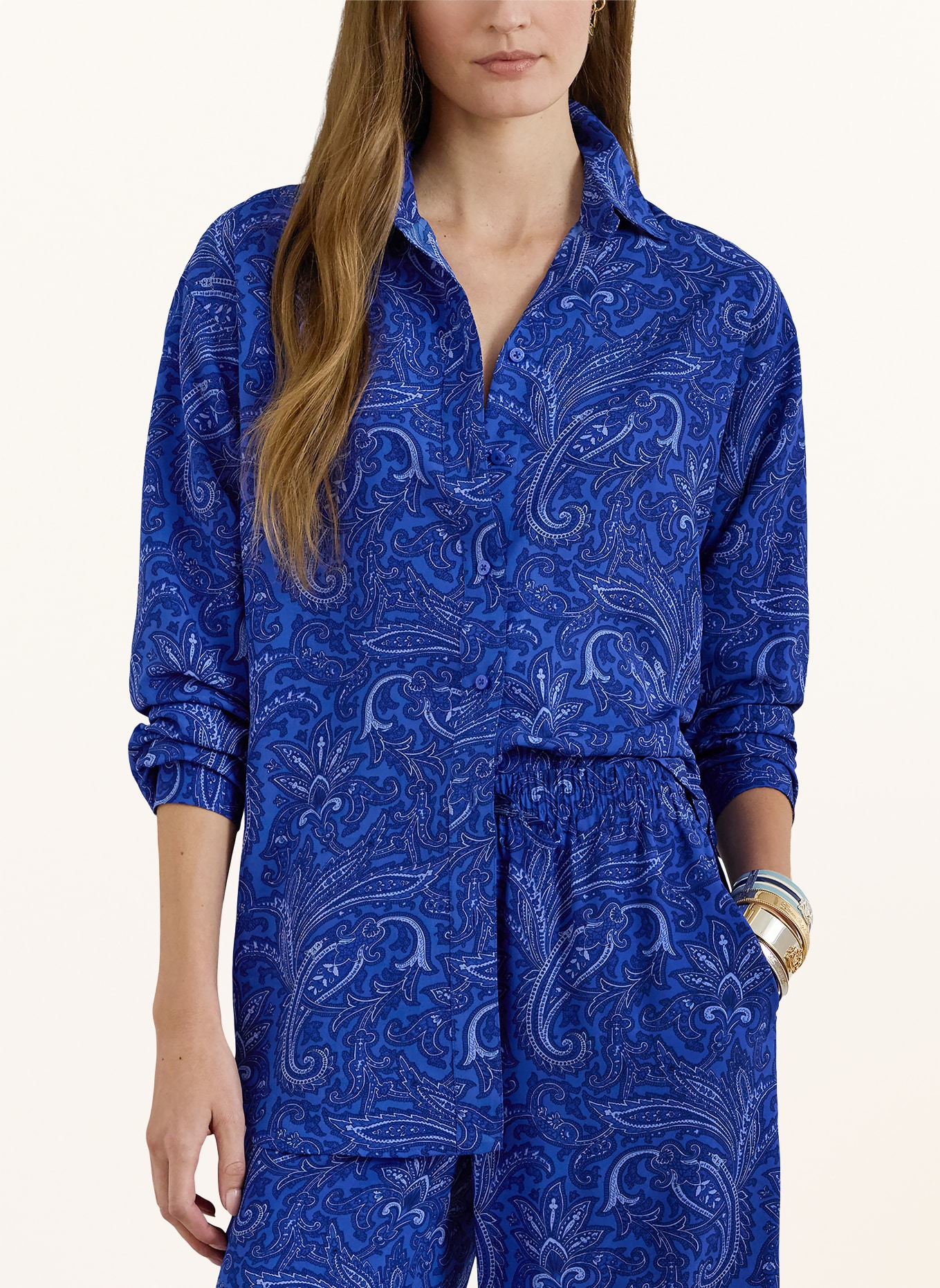 LAUREN RALPH LAUREN Hemdbluse: DUNKELBLAU