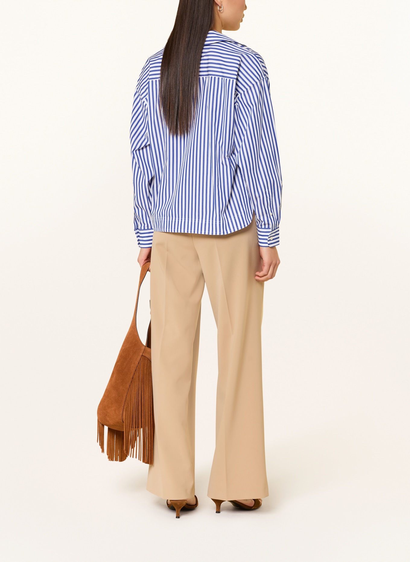 LAUREN RALPH LAUREN blůza: MODRÁ / BÍLÁ