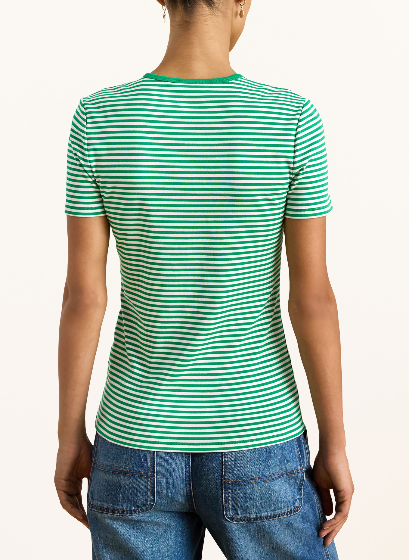 LAUREN RALPH LAUREN T-Shirt: GRÜN / WEISS