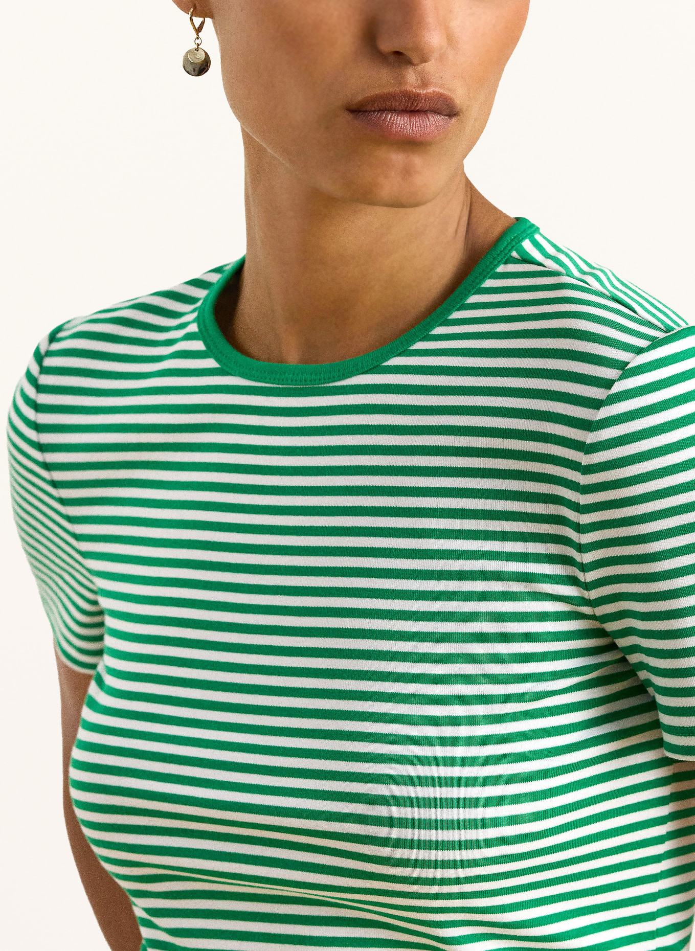 LAUREN RALPH LAUREN T-Shirt: GRÜN / WEISS